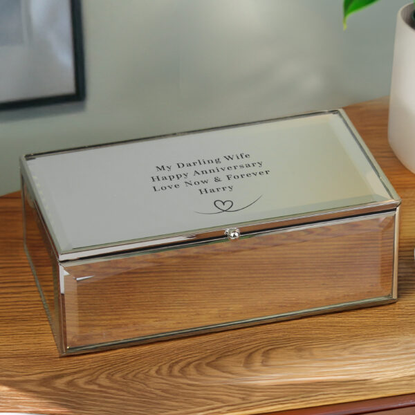 Personalised Heart Mirrored Jewellery Box 6 Personalised Heart Mirrored Jewellery Box