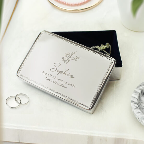Personalised Floral Small Jewellery Box