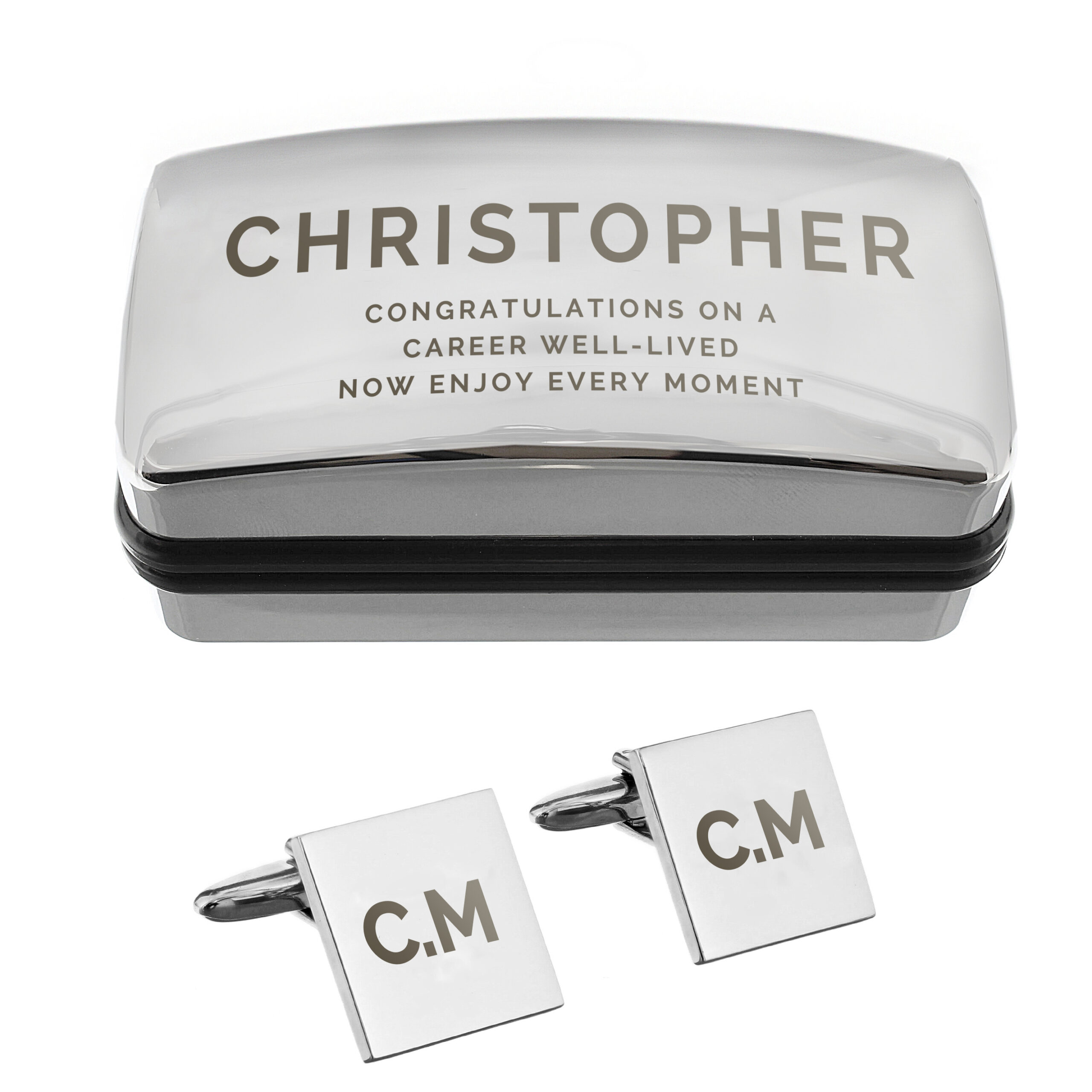 Personalised Initial Cufflinks & Bold Cufflink Box 5 Personalised Initial Cufflinks & Bold Cufflink Box