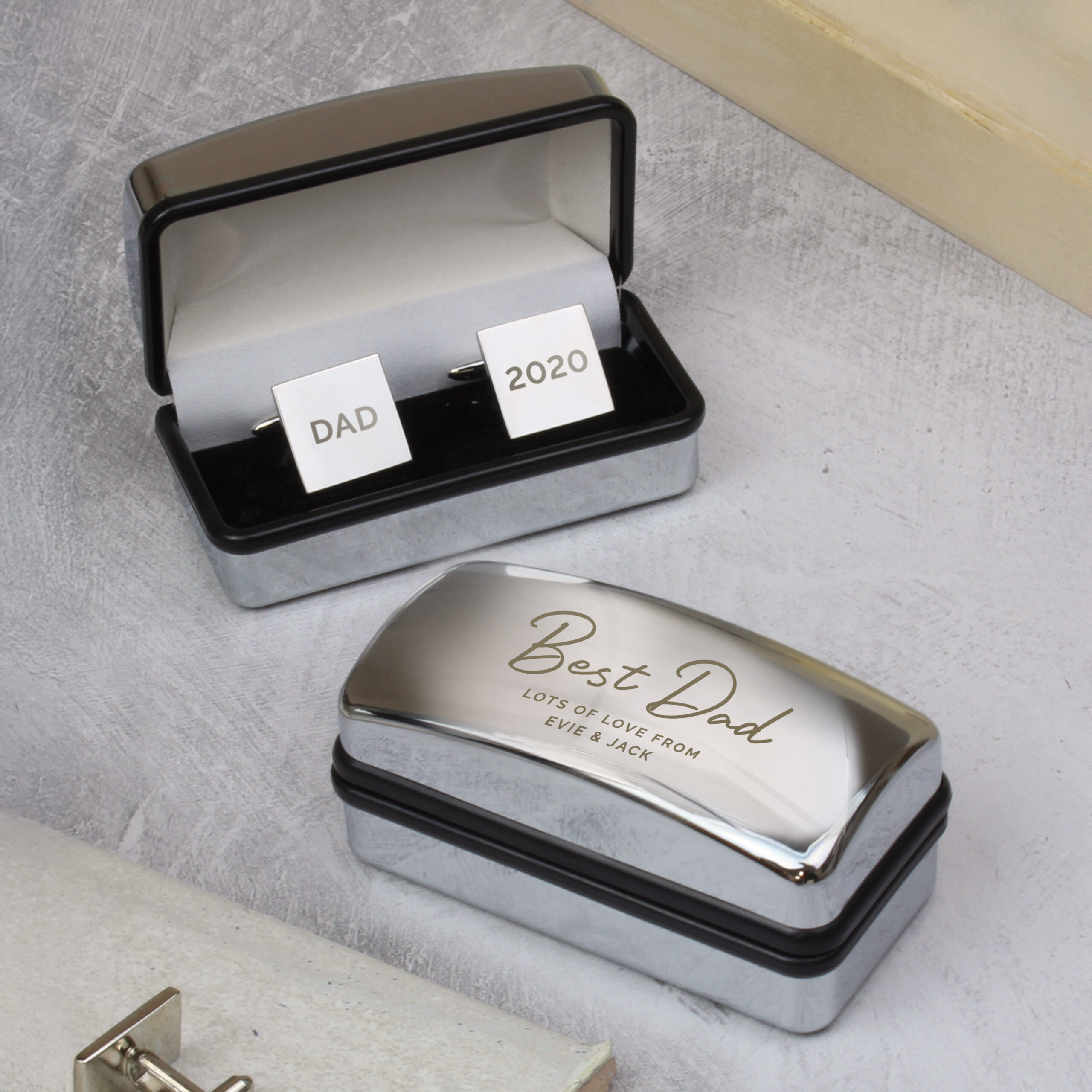Personalised Cufflinks & Cufflink Box 1 Personalised Cufflinks & Cufflink Box