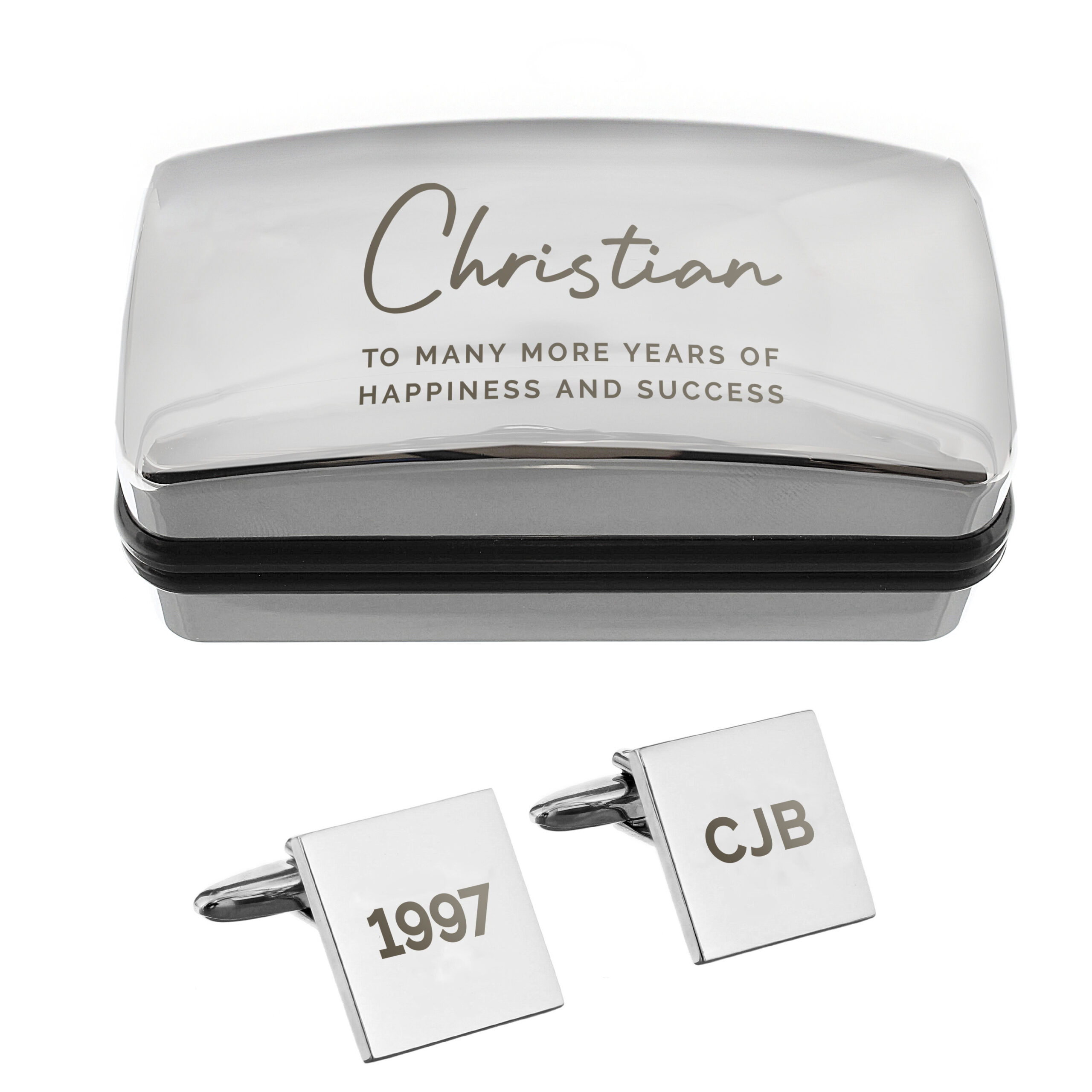 Personalised Cufflinks & Cufflink Box 4 Personalised Cufflinks & Cufflink Box