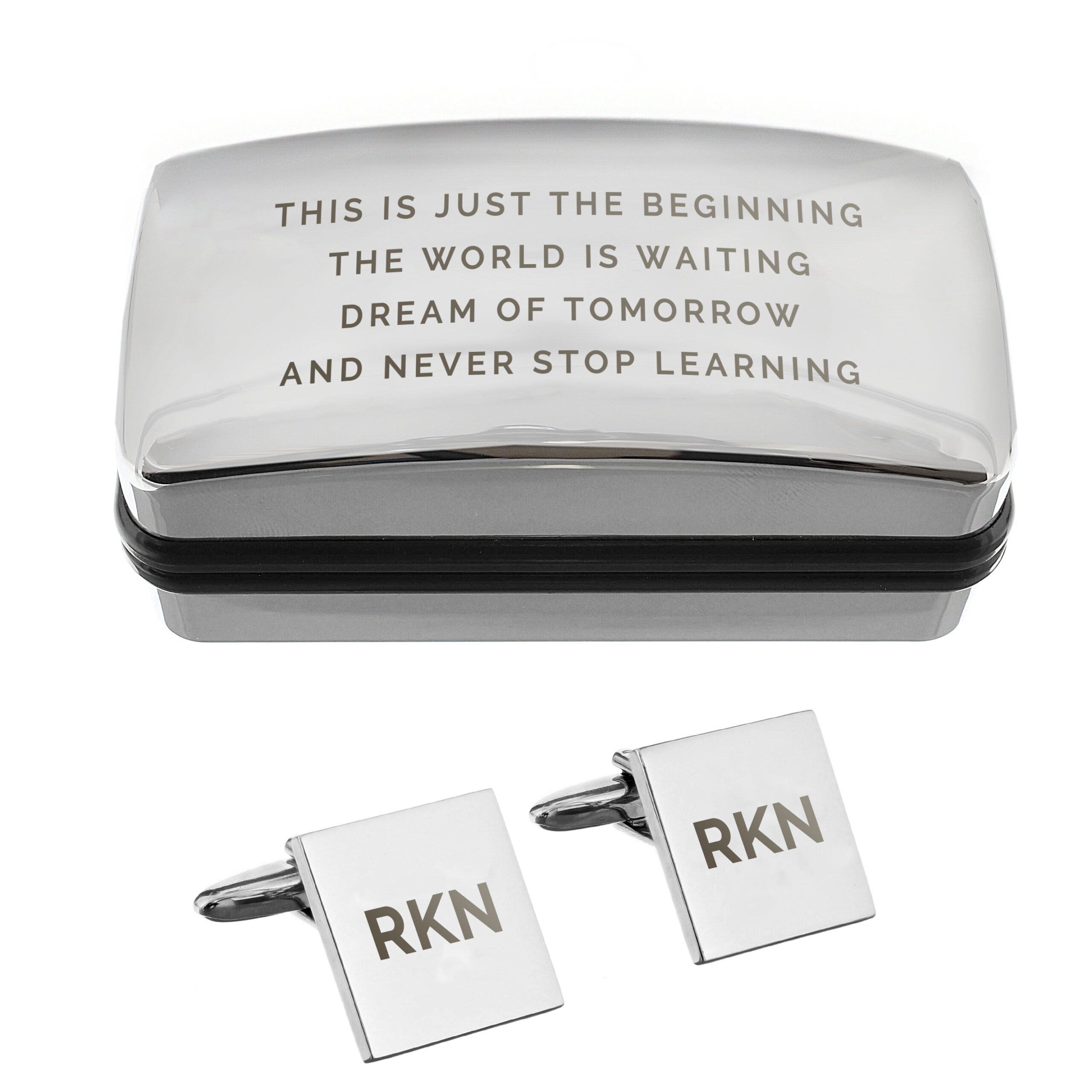 Personalised Initial Cufflinks & Engraved Box 4 Personalised Initial Cufflinks & Engraved Box