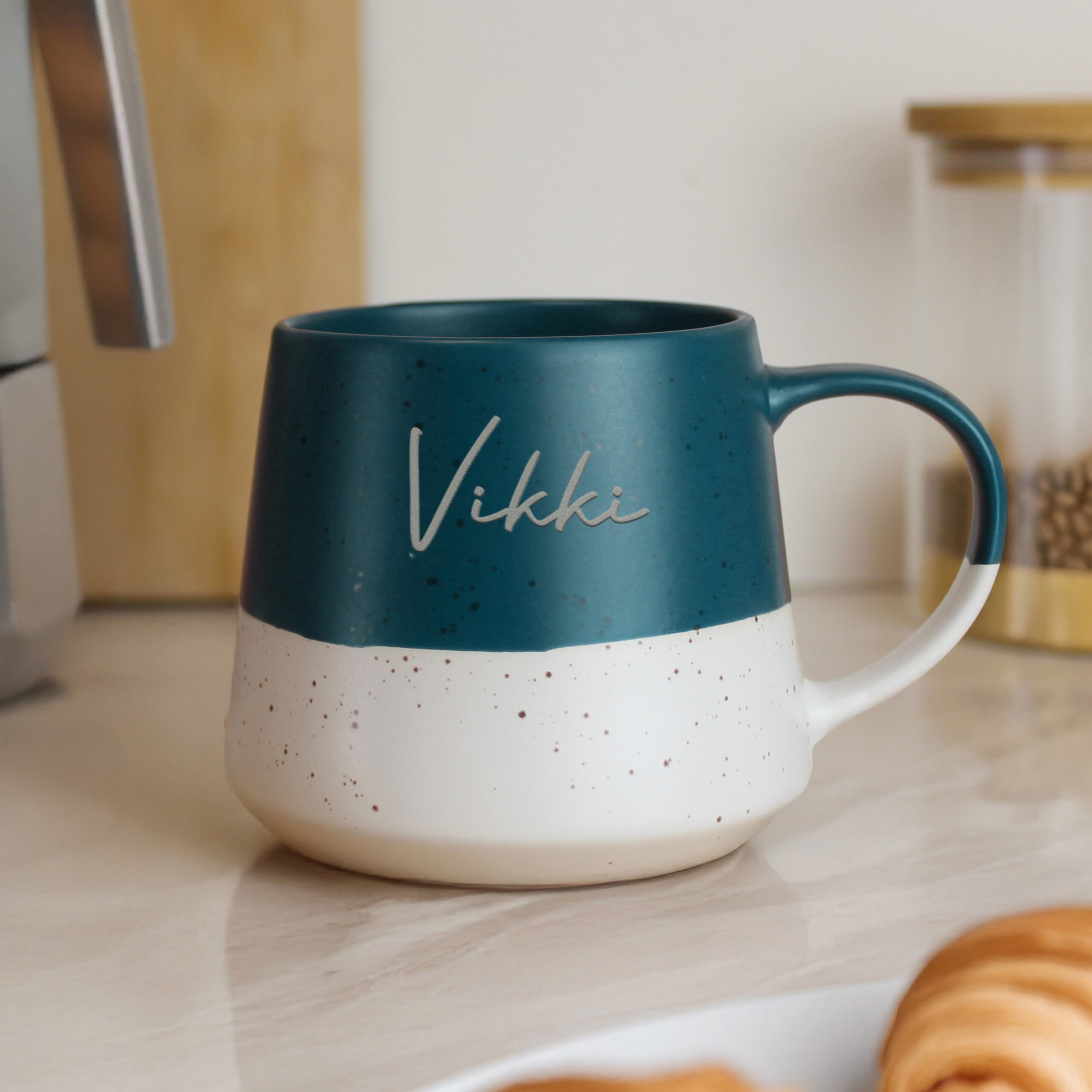 Personalised Name Blue Speckled Ceramic Mug 1 Personalised Name Blue Speckled Ceramic Mug