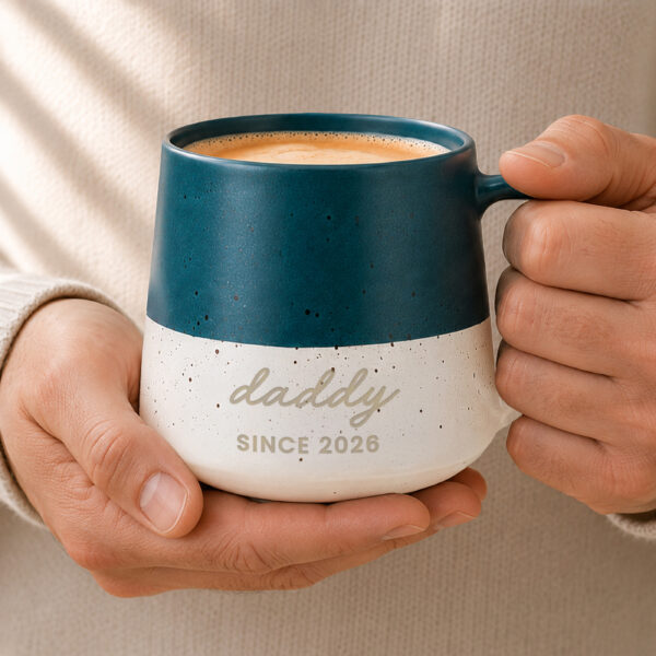 Personalised Message Blue Speckled Ceramic Mug