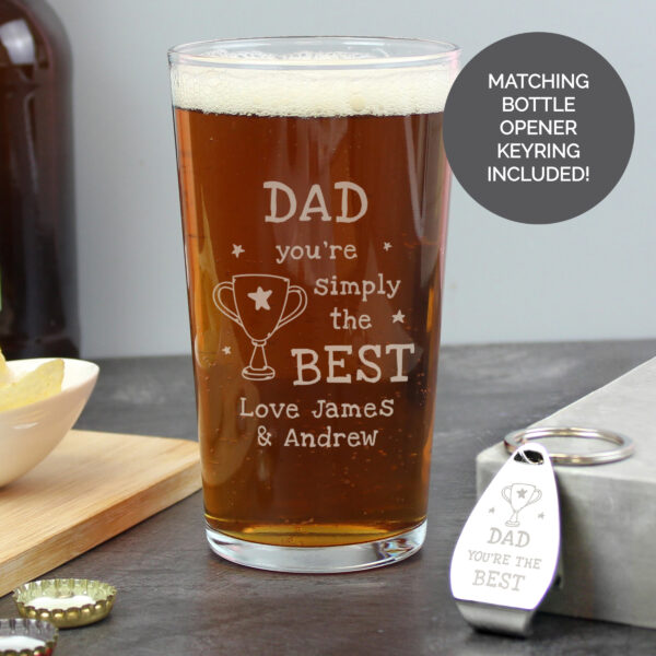 Personalised Simply The Best Pint Glass & Bottle Opener 28 Personalised Simply The Best Pint Glass & Bottle Opener