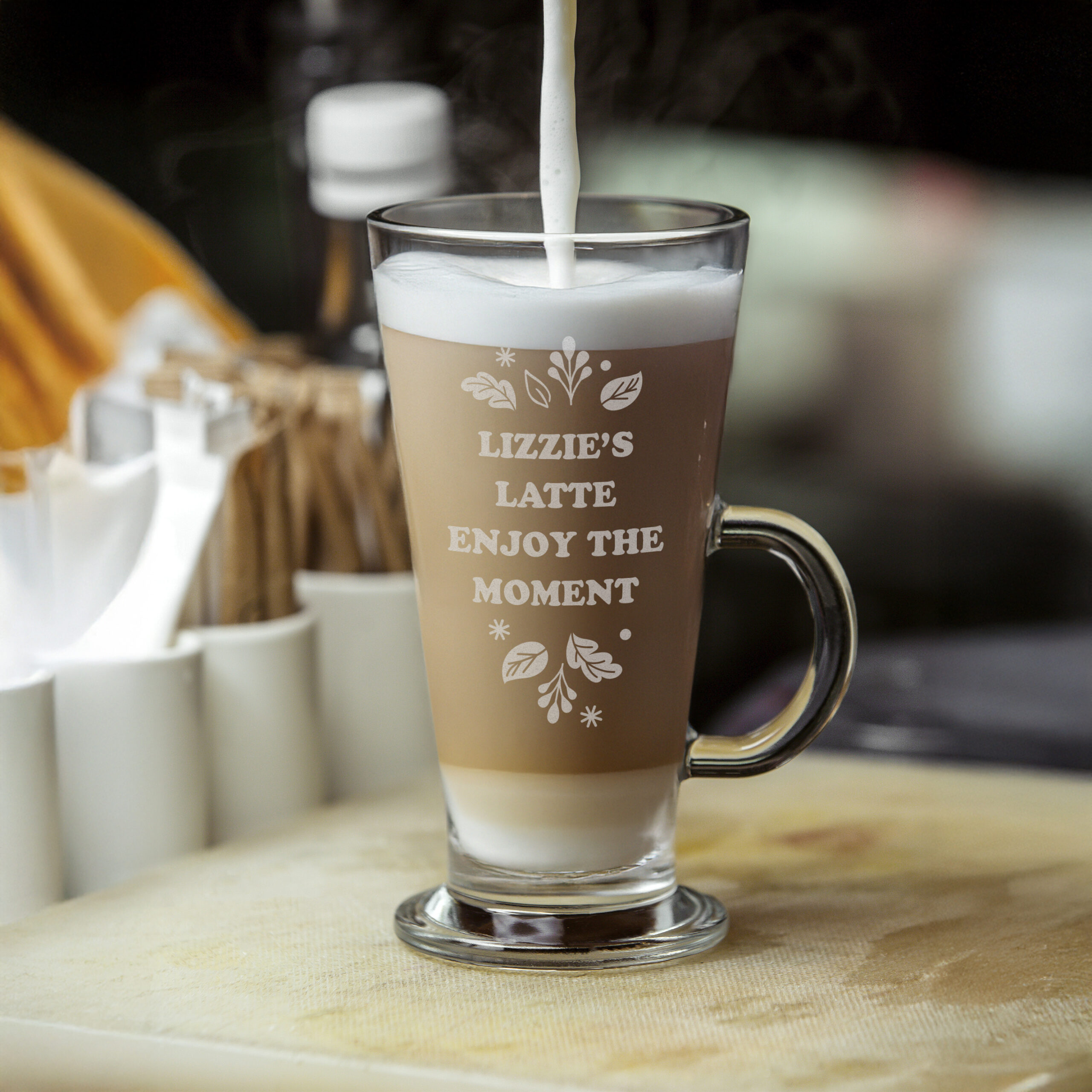 Personalised Autumn Latte Glass 1 Personalised Autumn Latte Glass