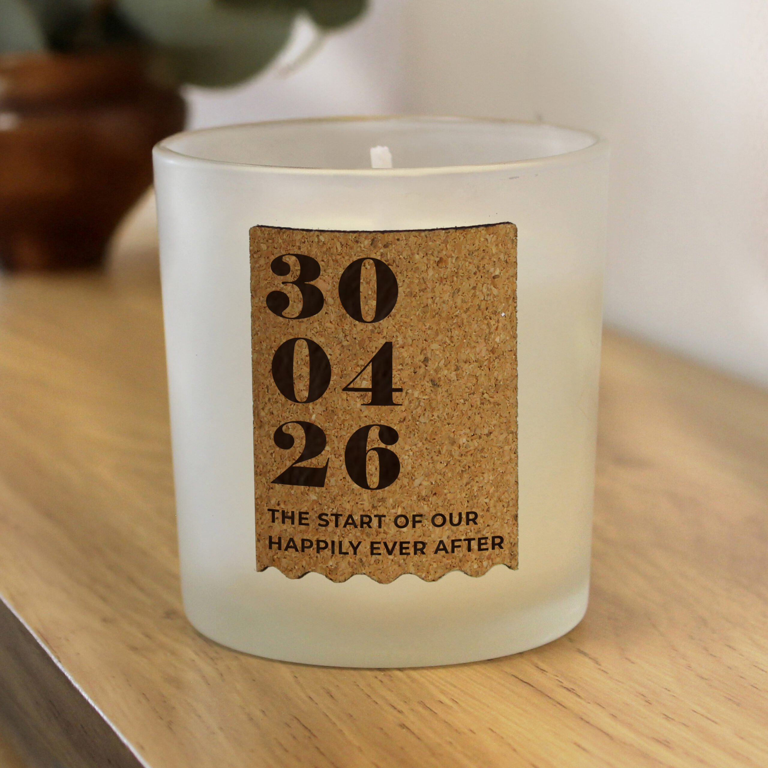 Personalised Anniversary Cork Label Candle Jar 4 Personalised Anniversary Cork Label Candle Jar