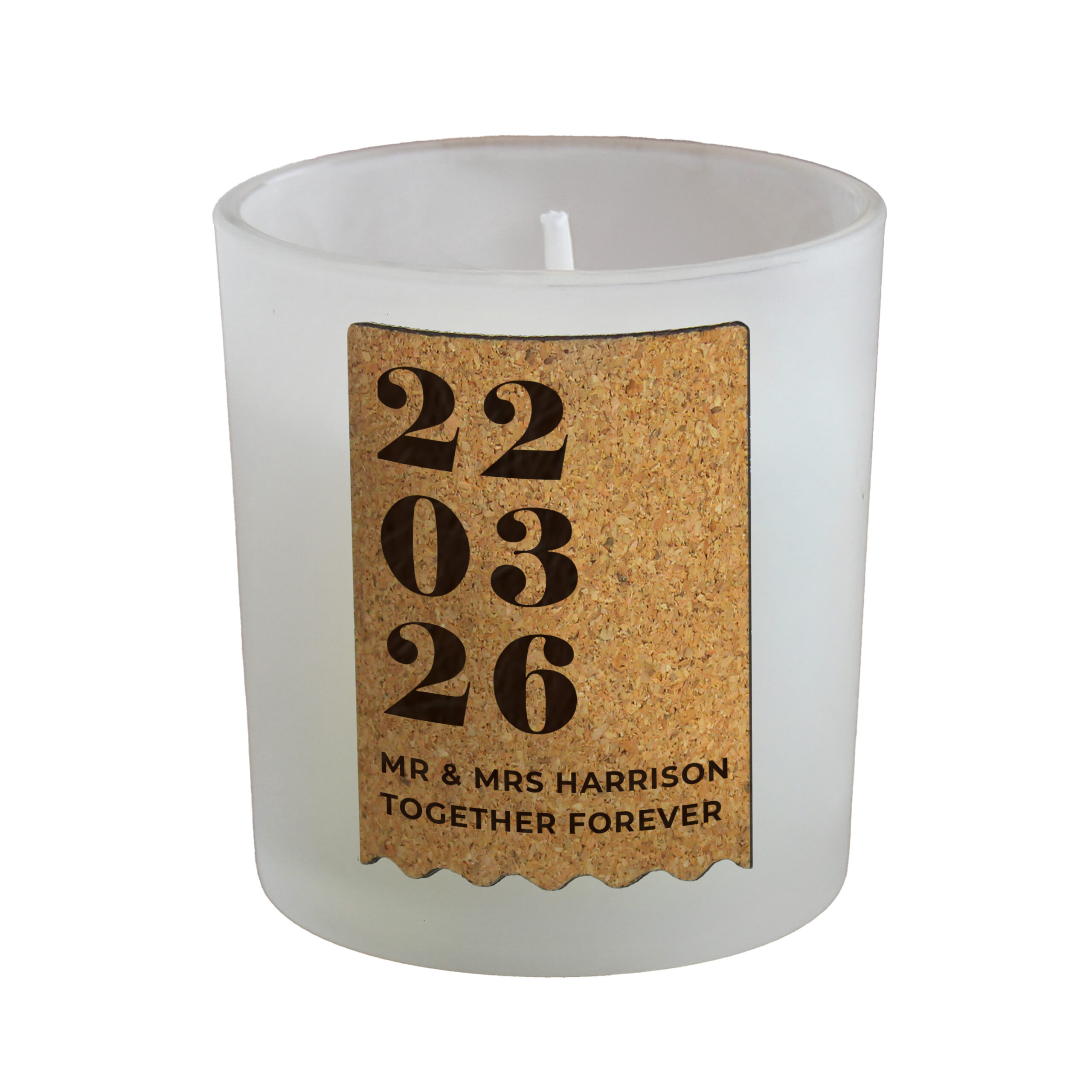 Personalised Anniversary Cork Label Candle Jar 5 Personalised Anniversary Cork Label Candle Jar