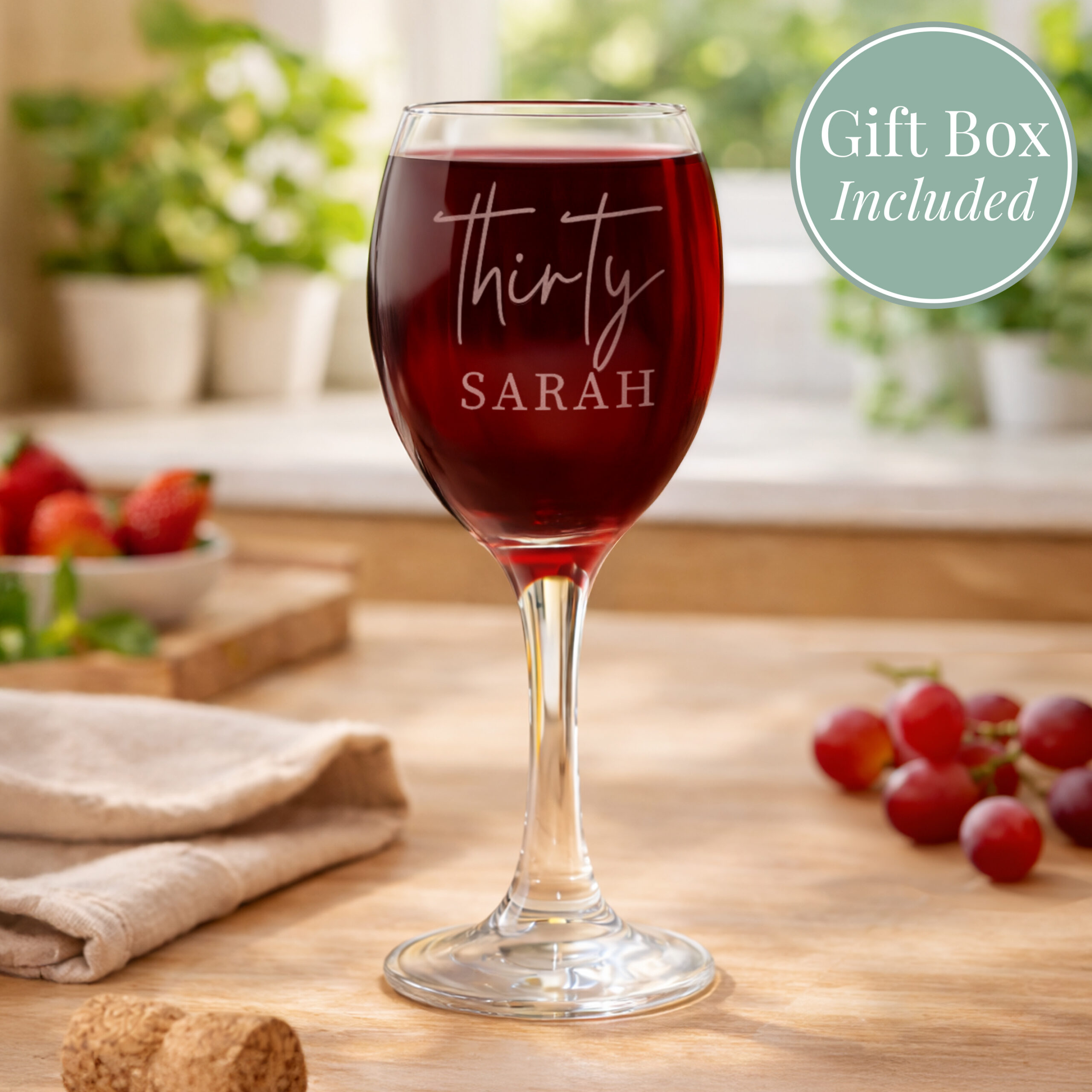 Personalised Age & Name Wine Glass 1 Personalised Age & Name Wine Glass