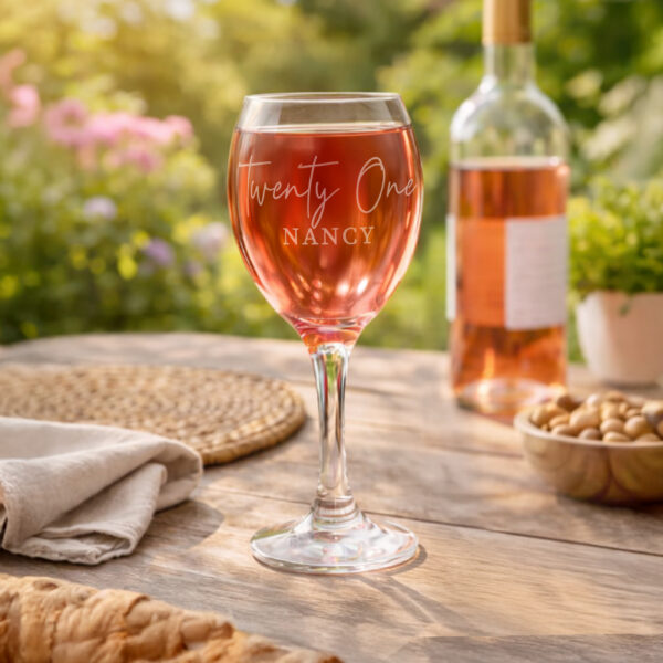 Personalised Age & Name Wine Glass