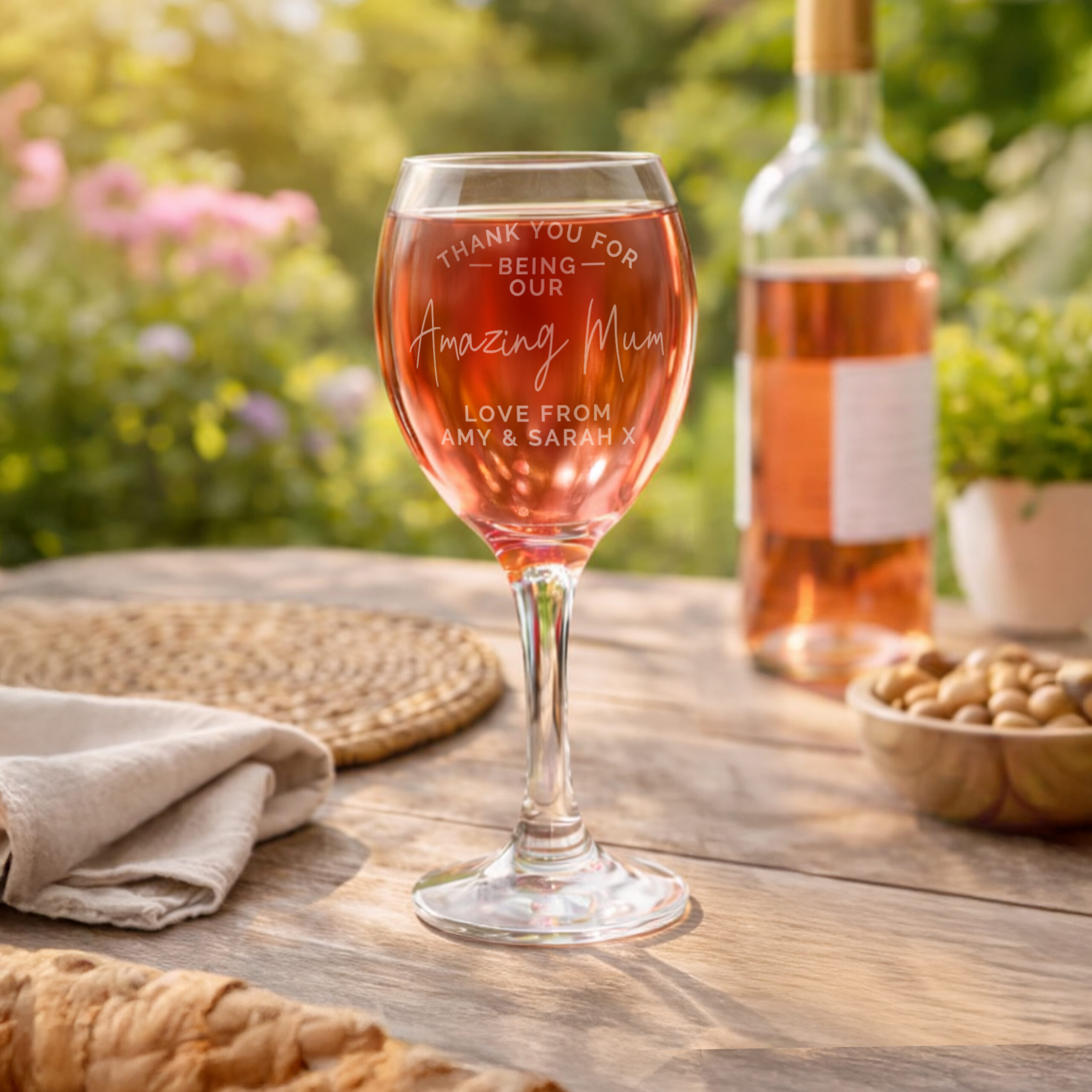 Personalised Thank you Wine Glass 3 Personalised Thank you Wine Glass