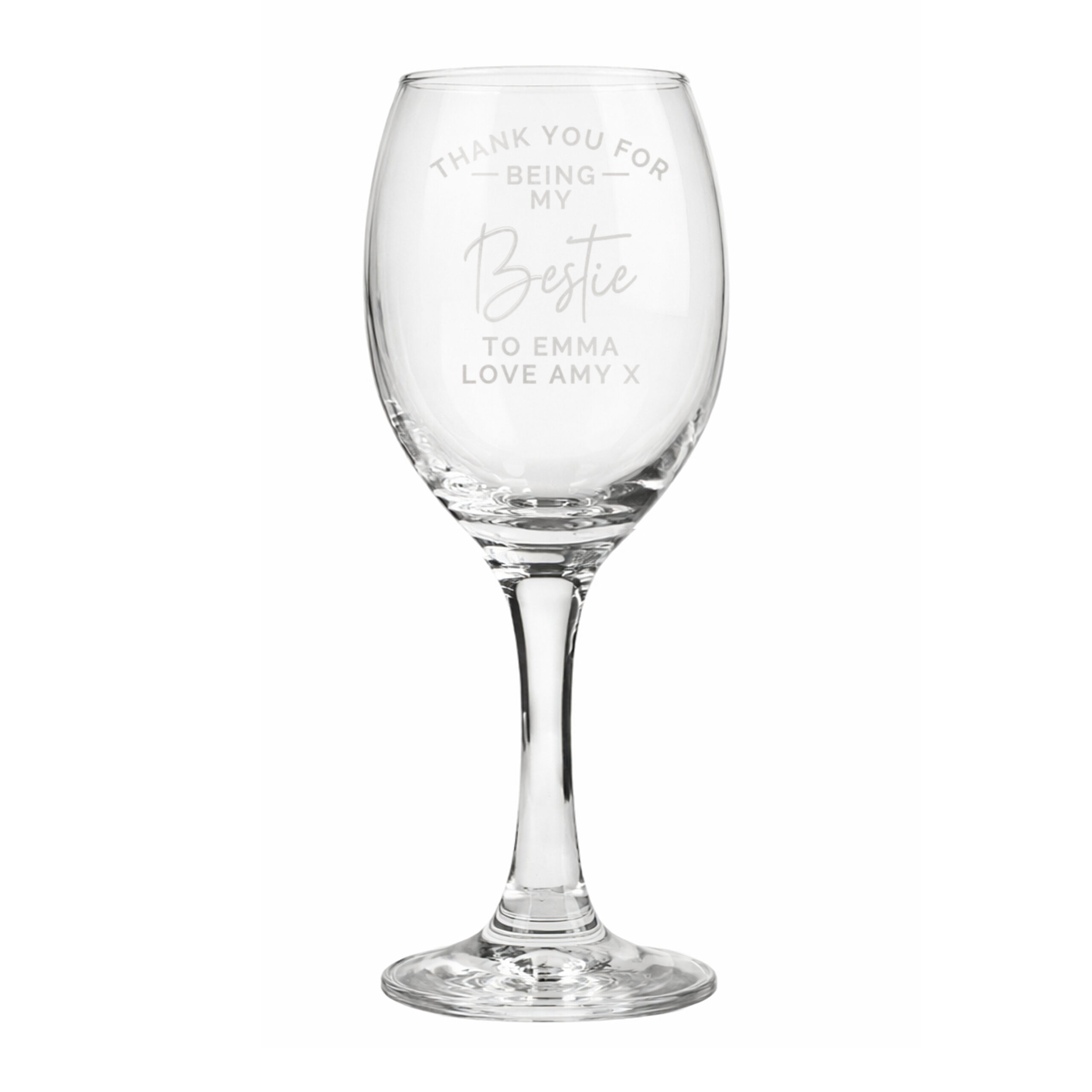 Personalised Thank you Wine Glass 5 Personalised Thank you Wine Glass