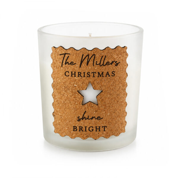 Personalised Star Cut Out Cork Label Candle Jar