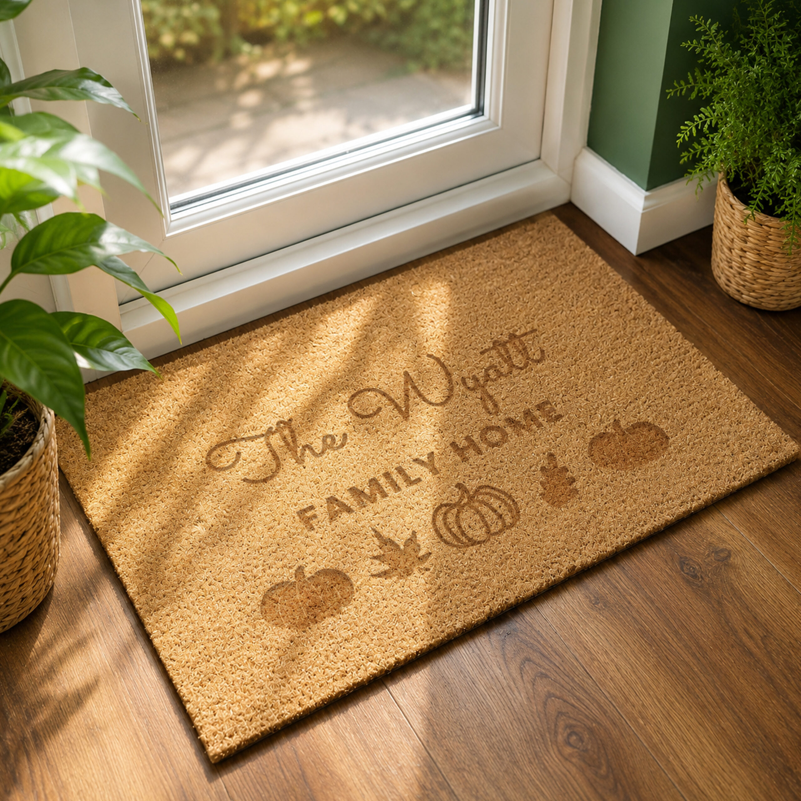 Personalised Pumpkin Rectangle Doormat 1 Personalised Pumpkin Rectangle Doormat