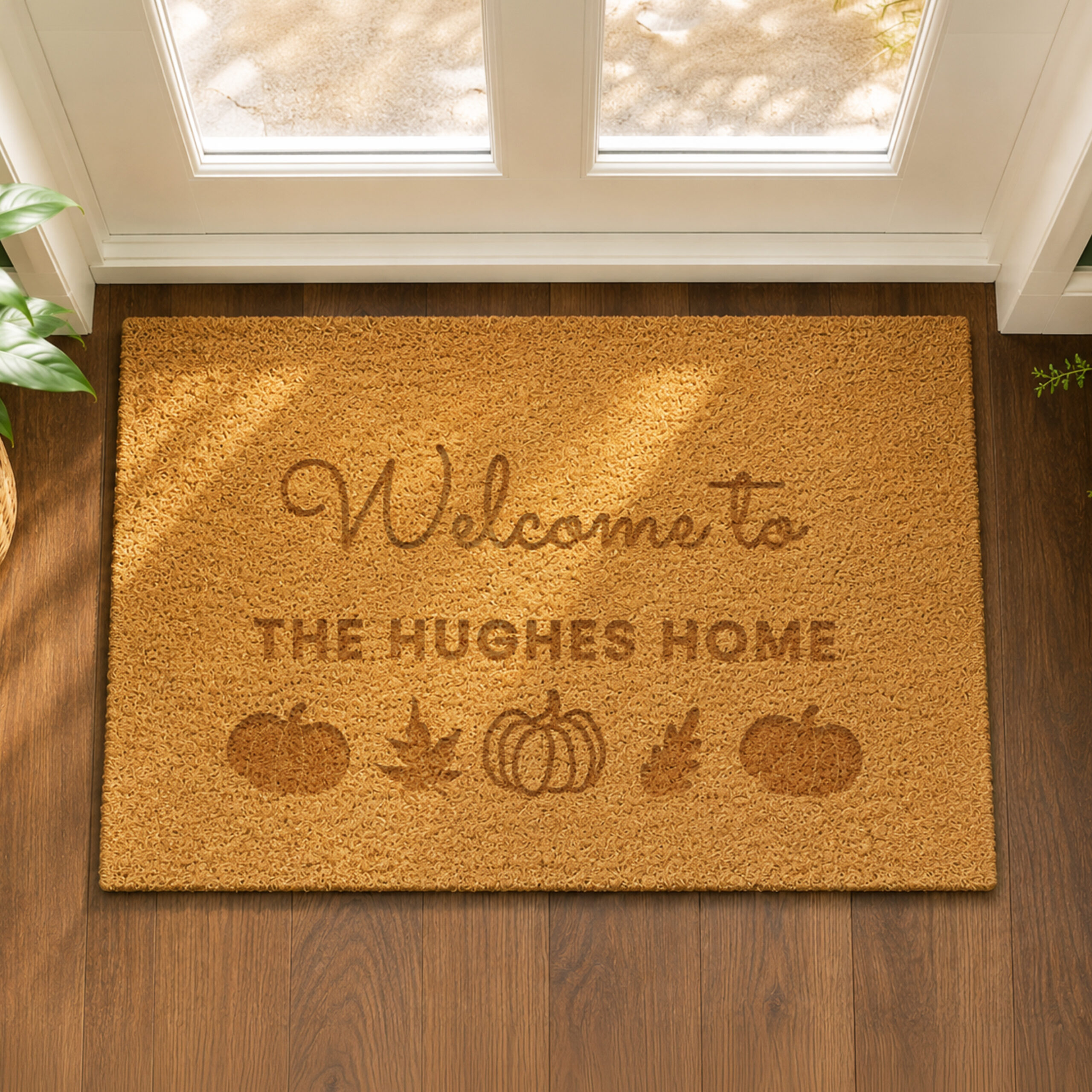 Personalised Pumpkin Rectangle Doormat 2 Personalised Pumpkin Rectangle Doormat