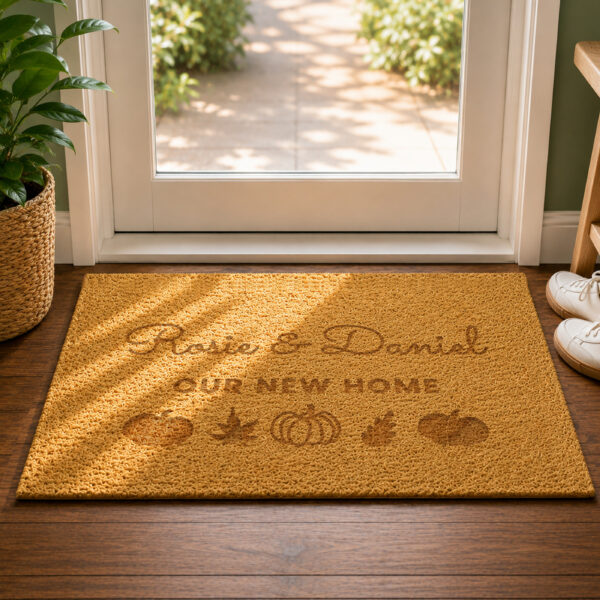 Personalised Pumpkin Rectangle Doormat