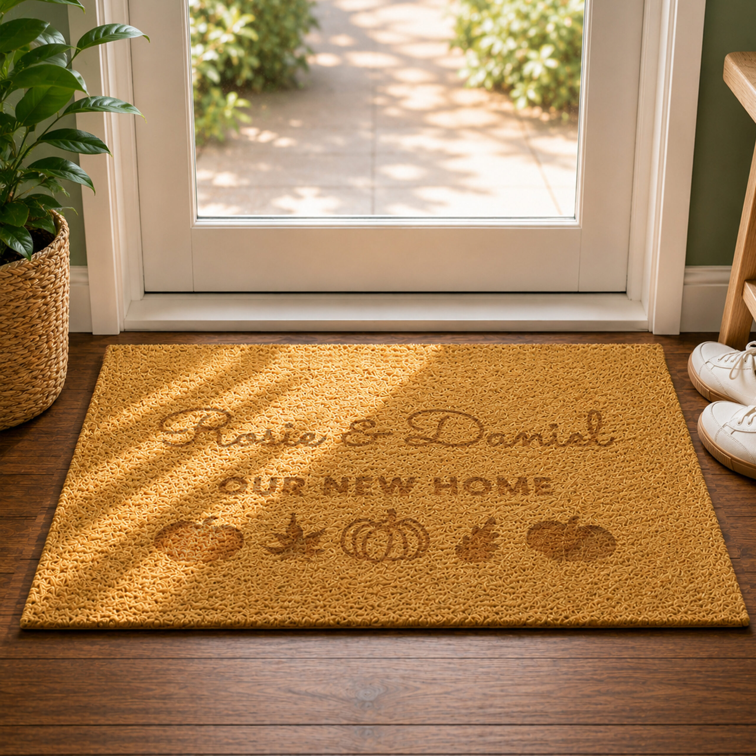 Personalised Pumpkin Rectangle Doormat 3 Personalised Pumpkin Rectangle Doormat