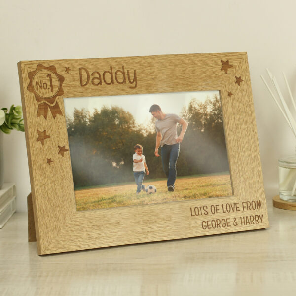 Personalised No.1 6x4 Landscape Wooden Photo Frame 25 Personalised No.1 6x4 Landscape Wooden Photo Frame