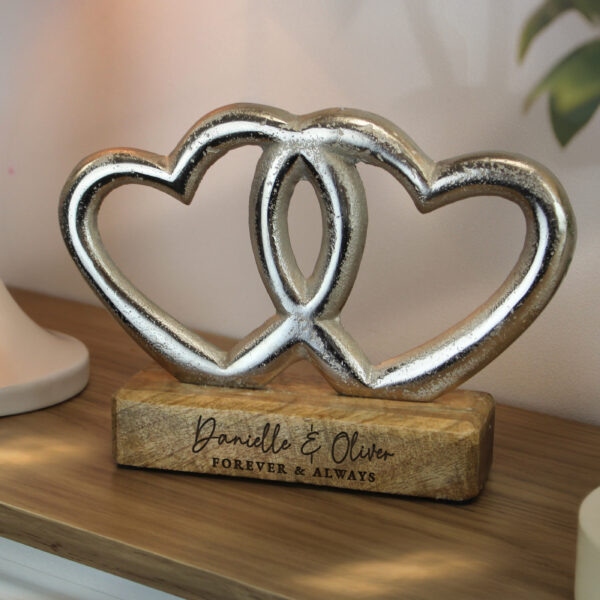 Personalised Two Lines Double Heart Ornament 17 Personalised Two Lines Double Heart Ornament
