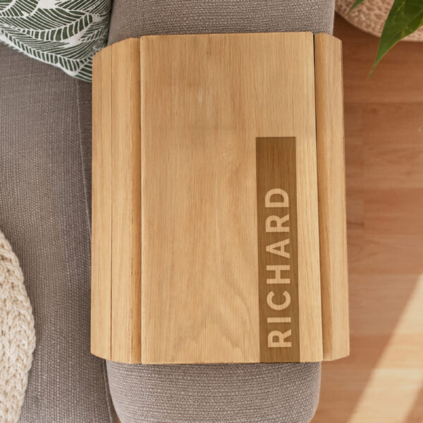 Personalised Name Strip Wooden Sofa Tray 6 Personalised Name Strip Wooden Sofa Tray