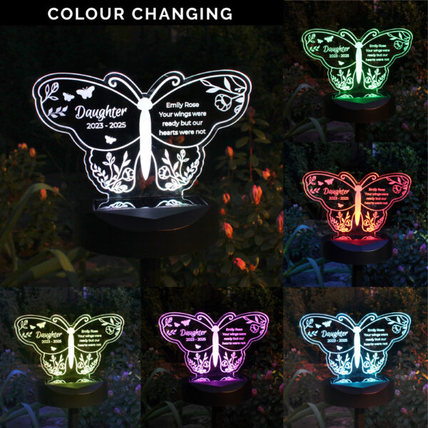 Personalised Butterfly Memorial Solar Light