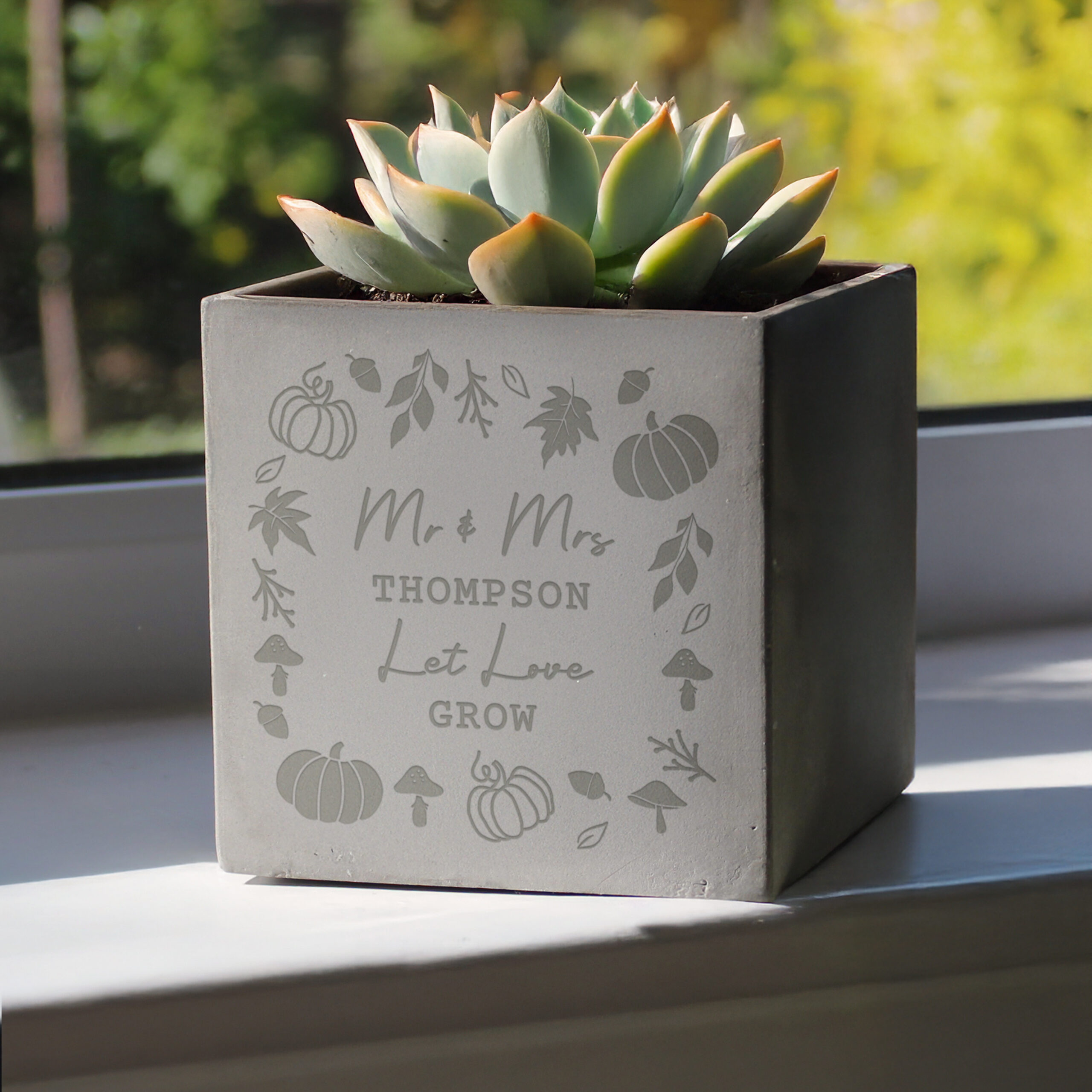 Personalised Pumpkin Concrete Plant Pot 1 Personalised Pumpkin Concrete Plant Pot