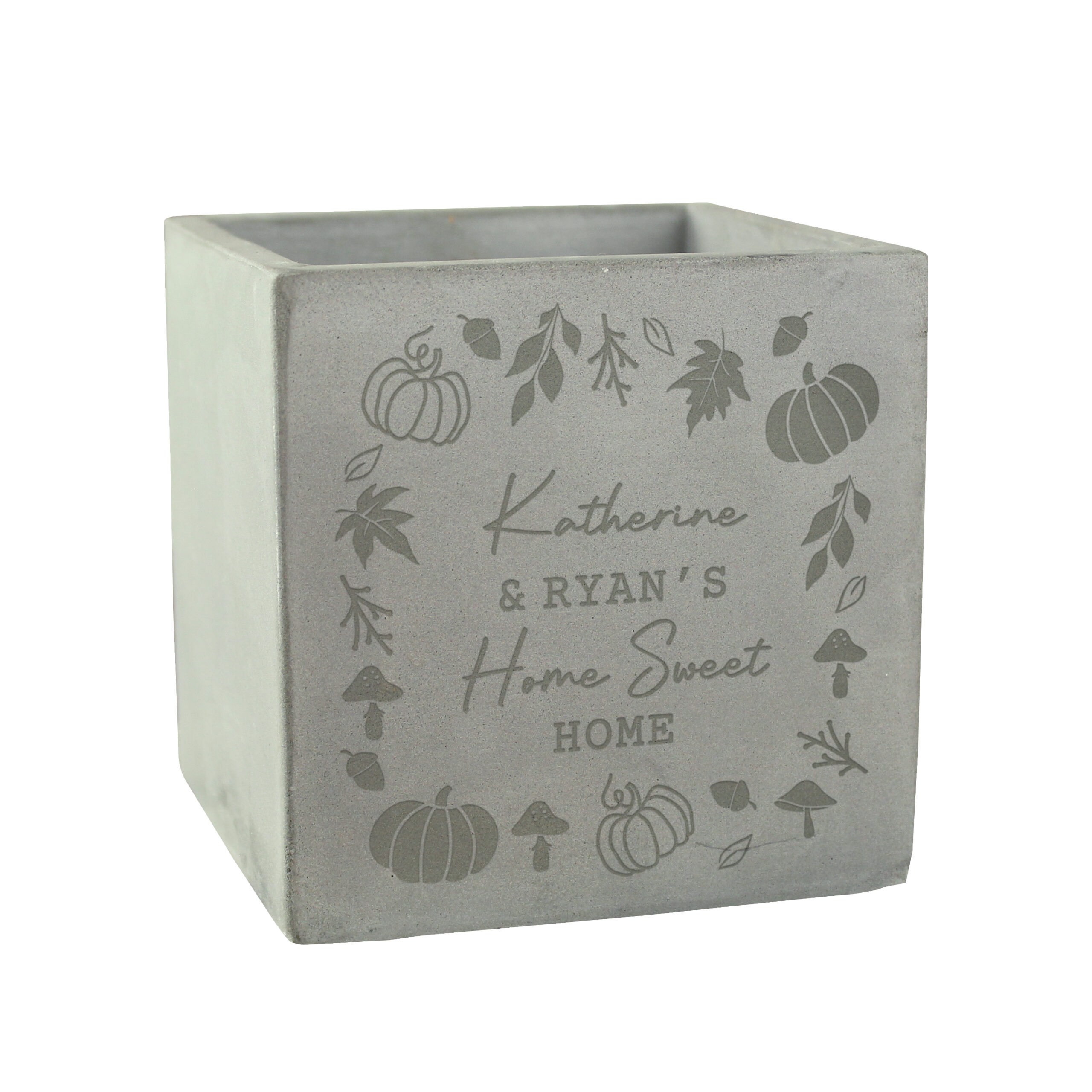 Personalised Pumpkin Concrete Plant Pot 4 Personalised Pumpkin Concrete Plant Pot