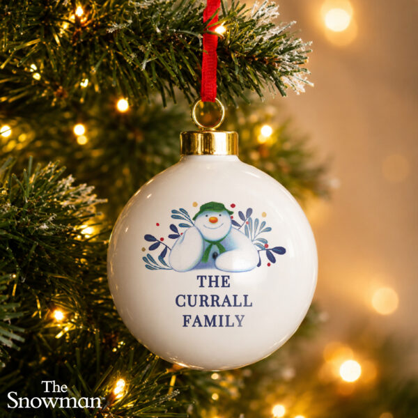 Personalised The Snowman Botanical Bauble 28 Personalised The Snowman Botanical Bauble