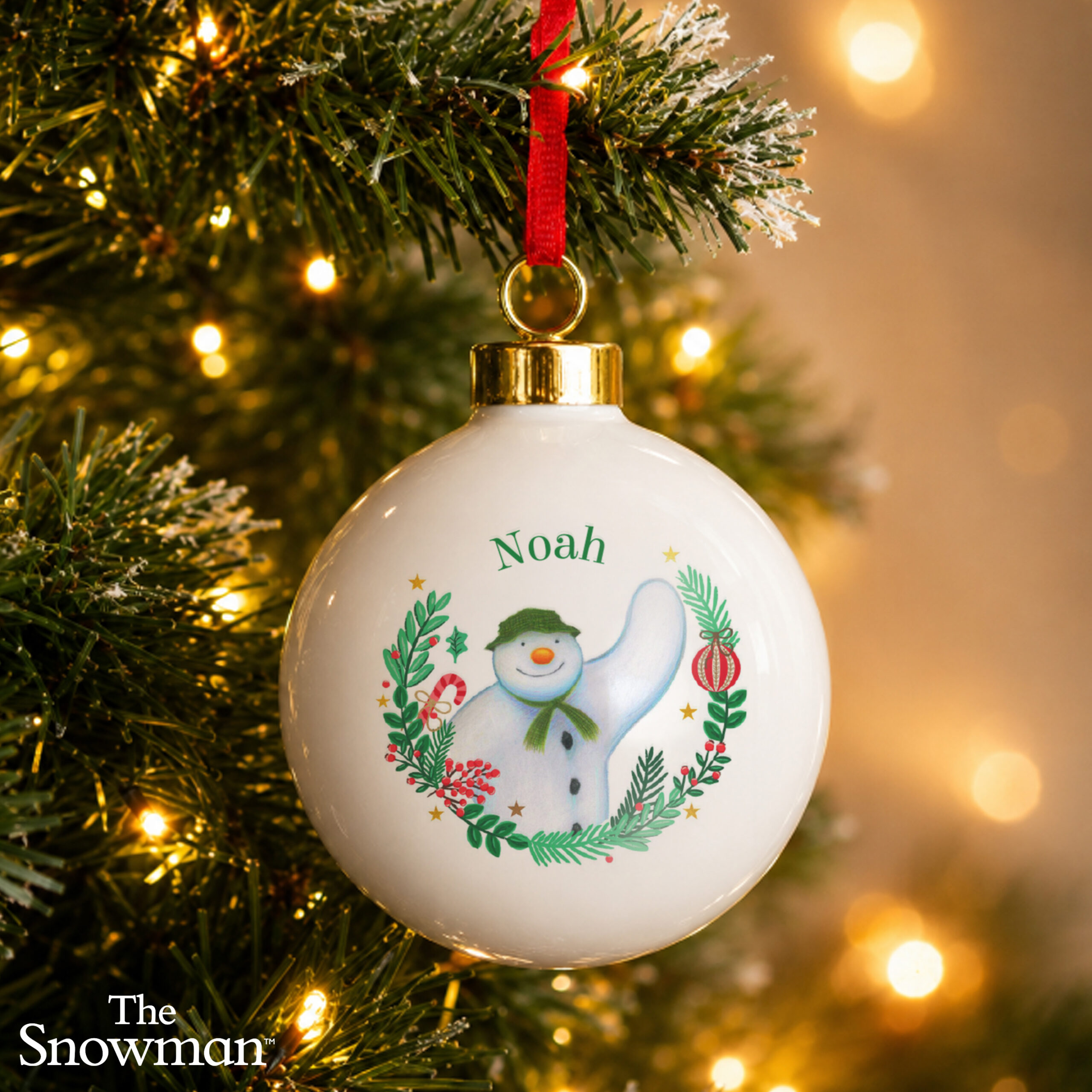 Personalised The Snowman Christmas Wishes Bauble 1 Personalised The Snowman Christmas Wishes Bauble