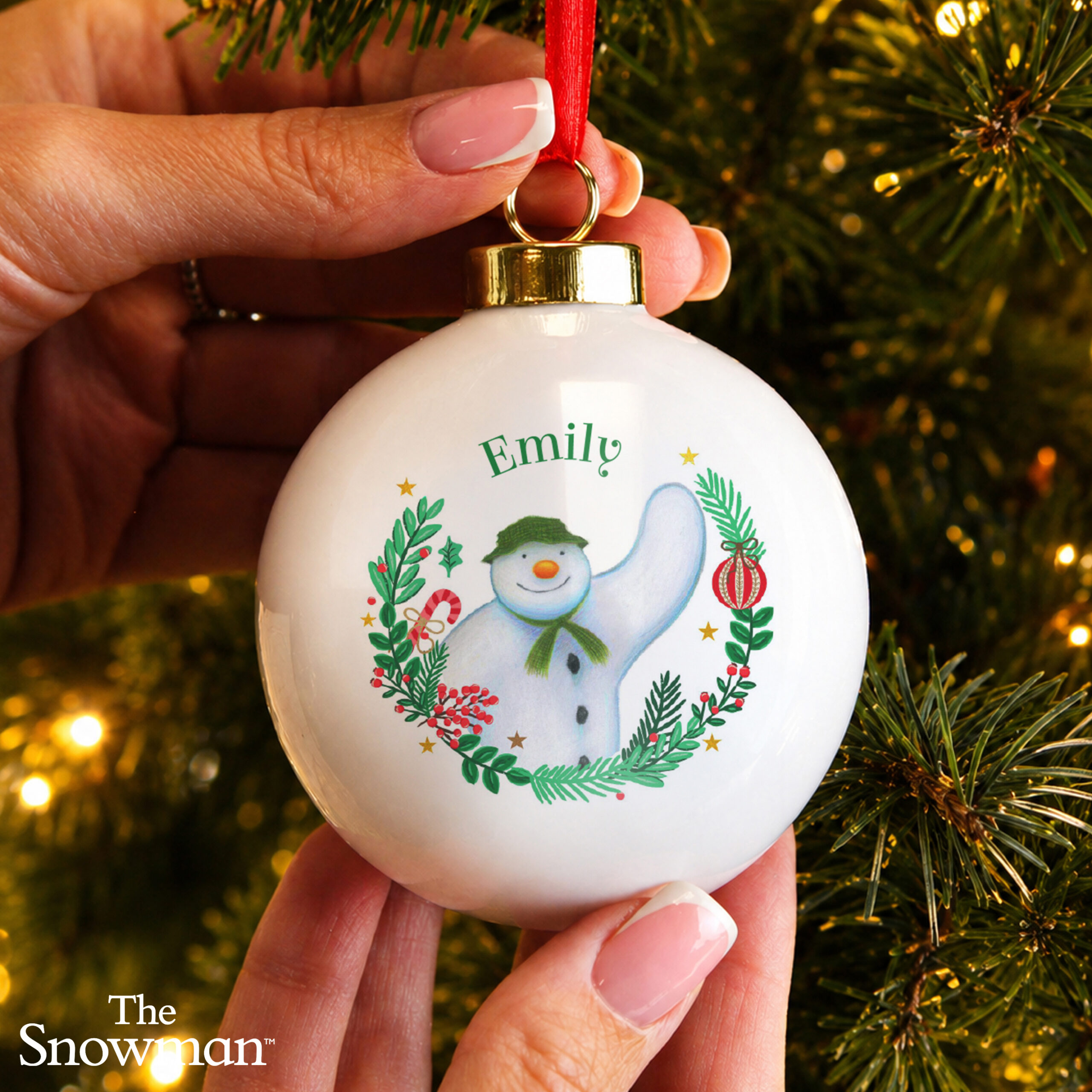 Personalised The Snowman Christmas Wishes Bauble 2 Personalised The Snowman Christmas Wishes Bauble
