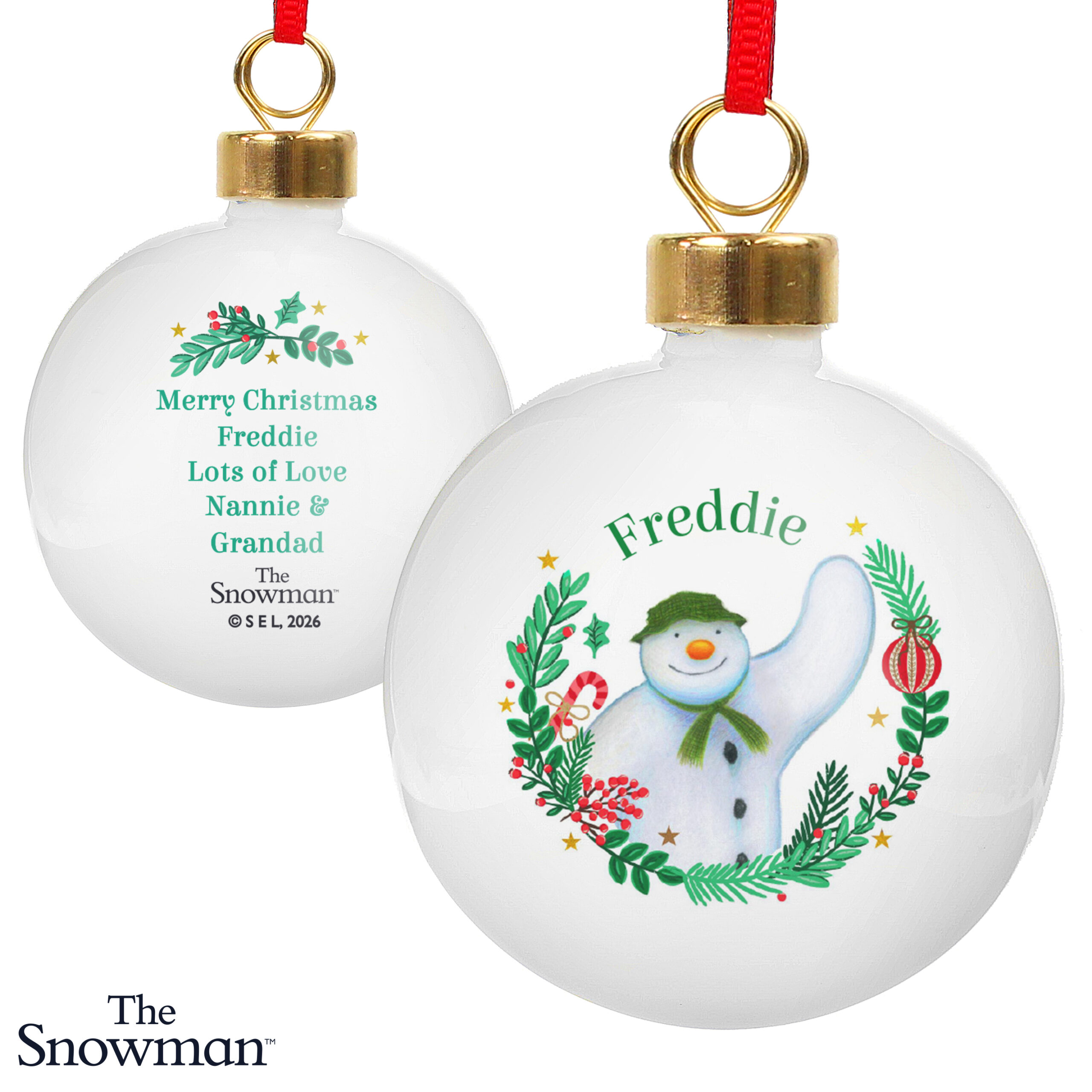 Personalised The Snowman Christmas Wishes Bauble 4 Personalised The Snowman Christmas Wishes Bauble
