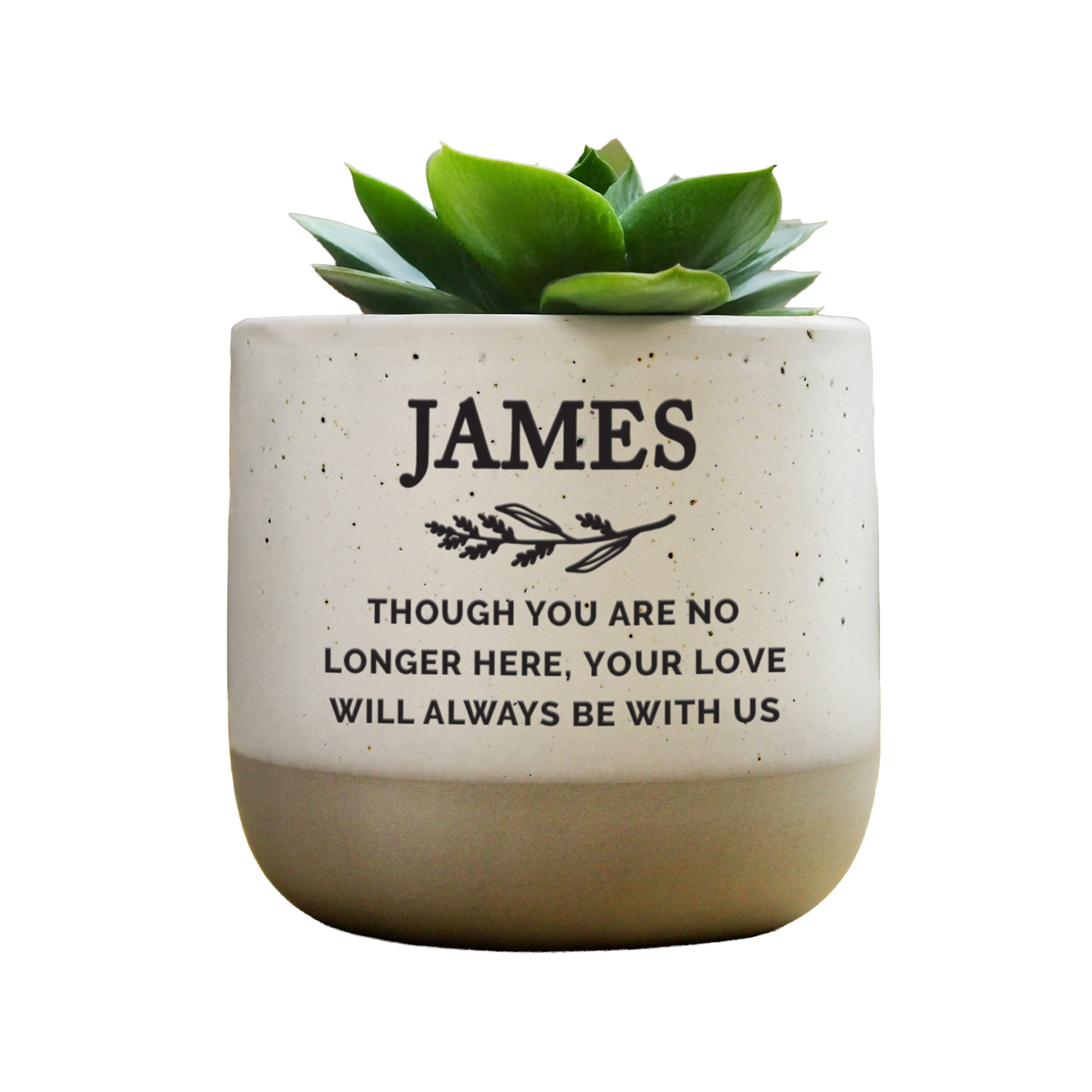 Personalised Memorial Flecked Plant Pot 4 Personalised Memorial Flecked Plant Pot