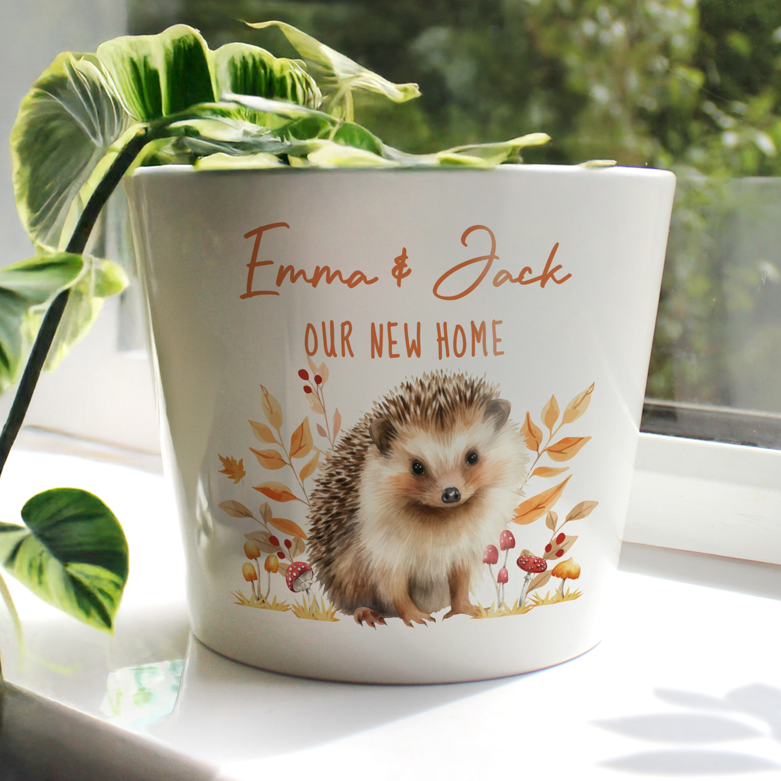 Personalised Hedgehog Large Plant Pot 4 Personalised Hedgehog Large Plant Pot