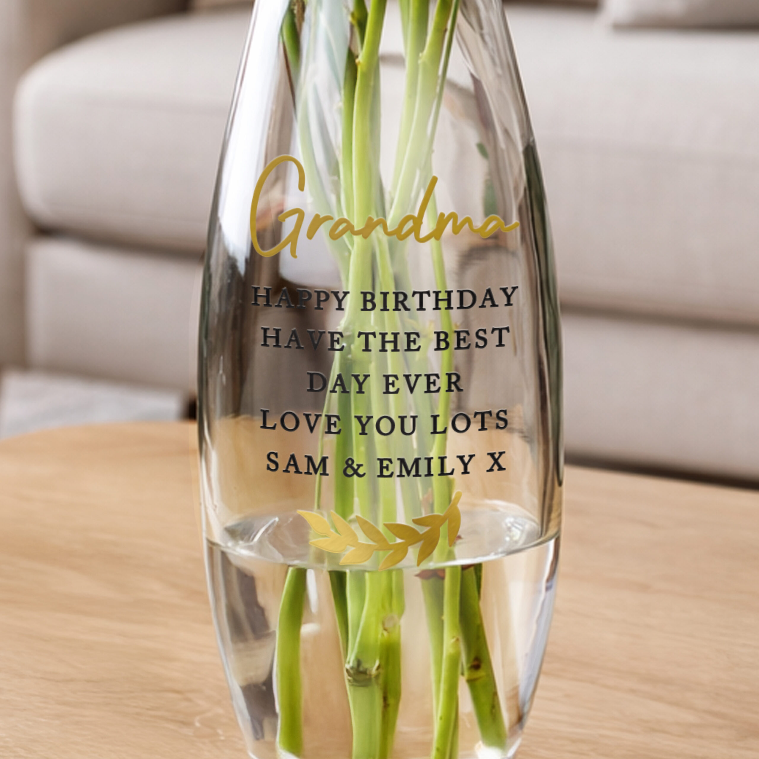 Personalised Free Text Bullet Vase 3 Personalised Free Text Bullet Vase