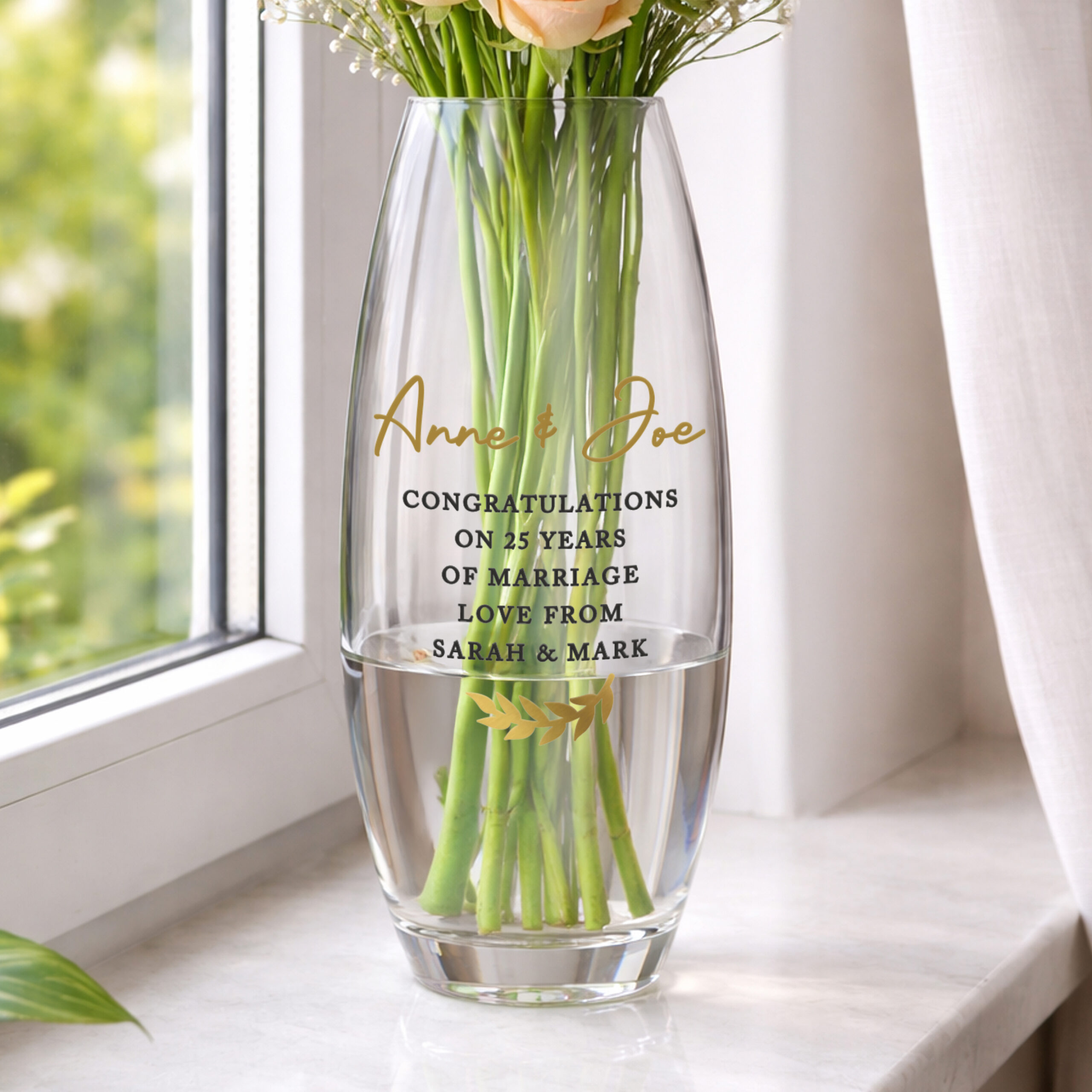 Personalised Free Text Bullet Vase 6 Personalised Free Text Bullet Vase