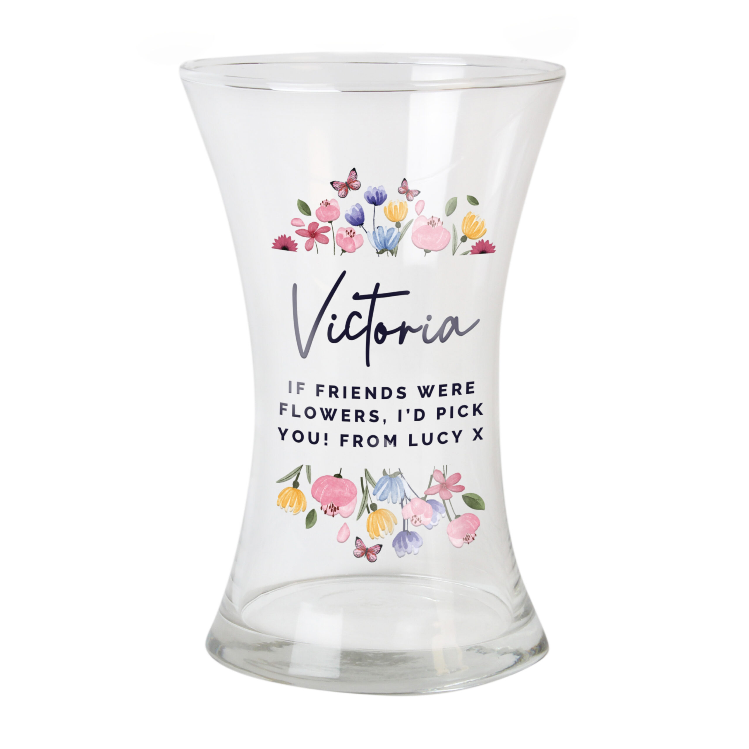 Personalised Bright Floral Waisted Vase 5 Personalised Bright Floral Waisted Vase