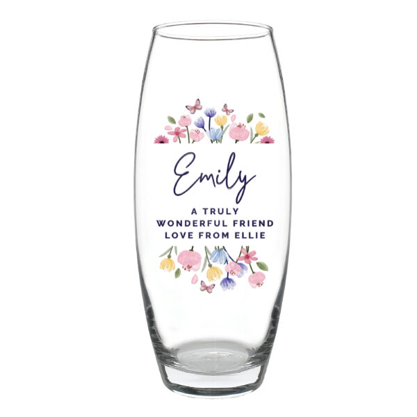 Personalised Bright Floral Bullet Vase