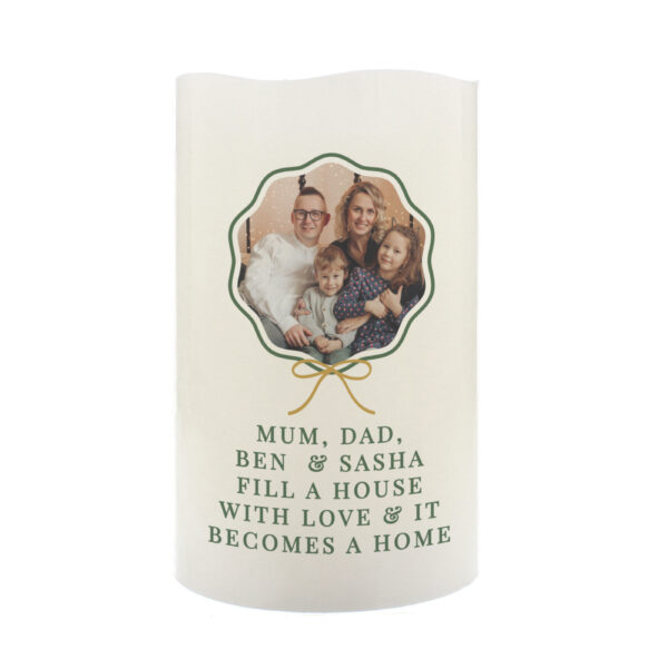 Personalised Scallop Bow Photo Upload LED Candle