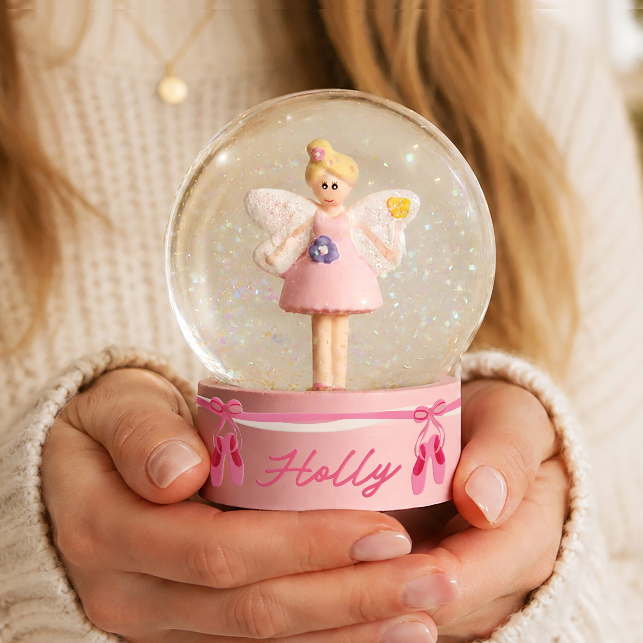 Personalised Ballet Shoes Fairy Snow Globe 2 Personalised Ballet Shoes Fairy Snow Globe