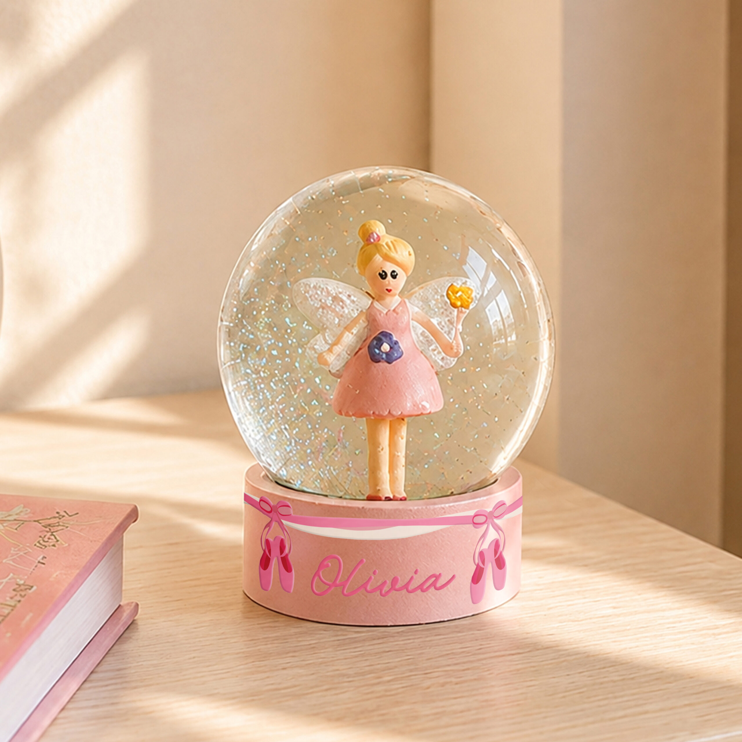 Personalised Ballet Shoes Fairy Snow Globe 4 Personalised Ballet Shoes Fairy Snow Globe
