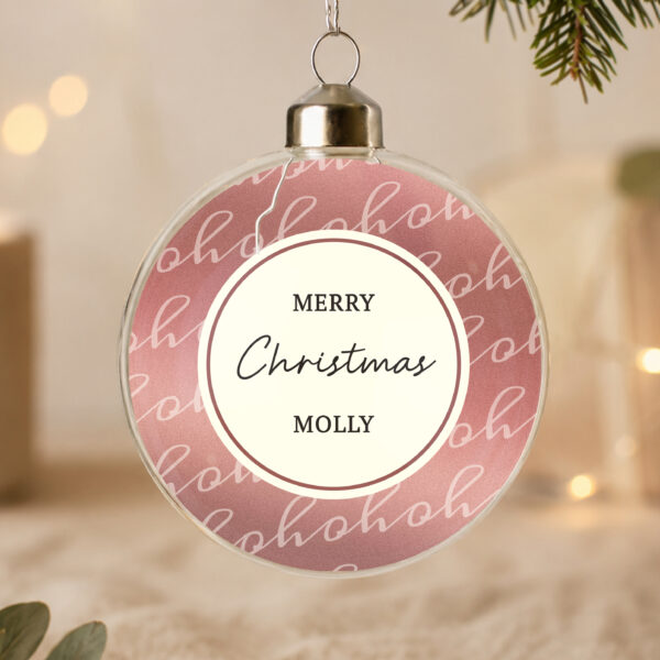 Personalised Ho Ho Ho Glass Bauble 31 Personalised Ho Ho Ho Glass Bauble