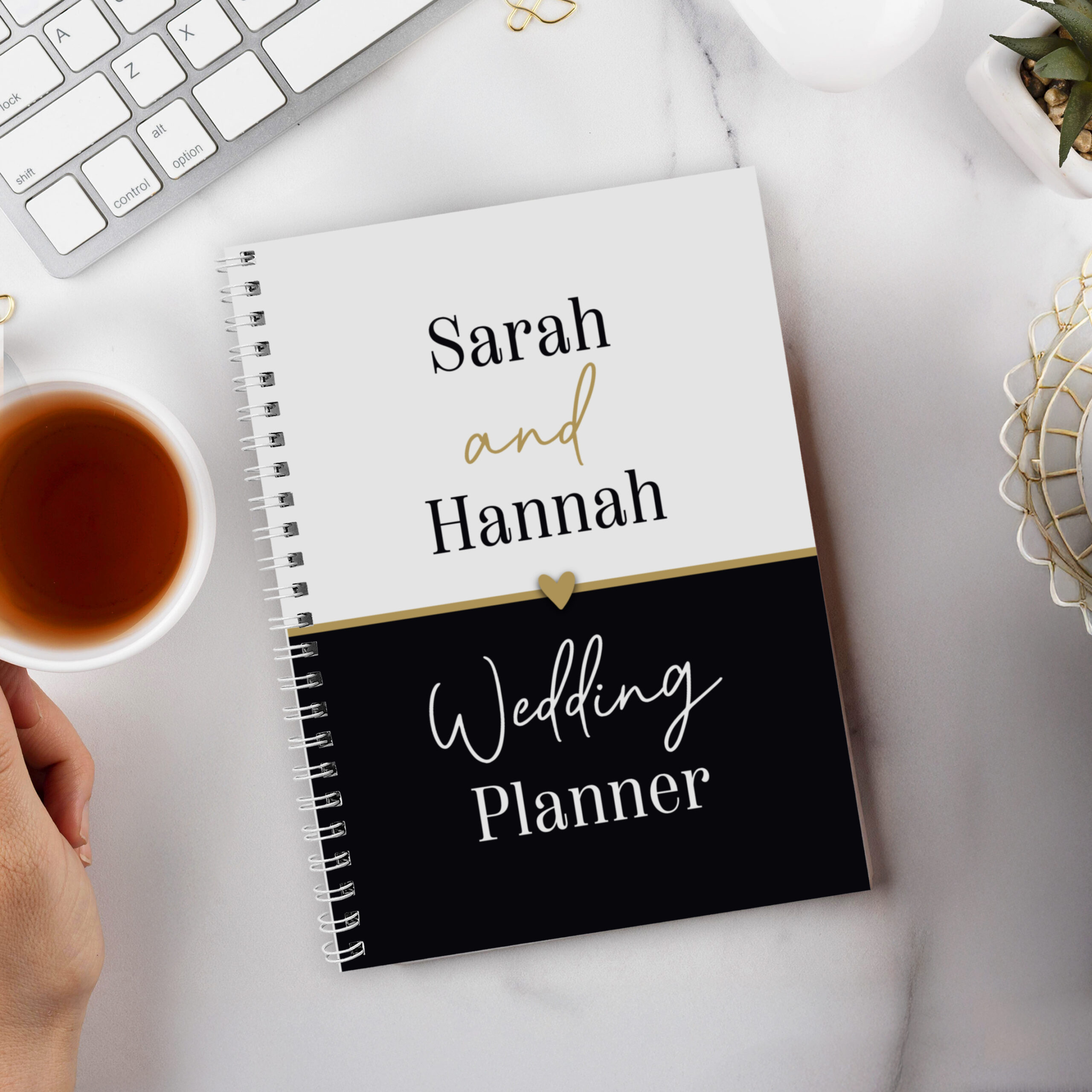 Personalised Black & Gold Inclusive A5 Wedding Planner 1 Personalised Black & Gold Inclusive A5 Wedding Planner