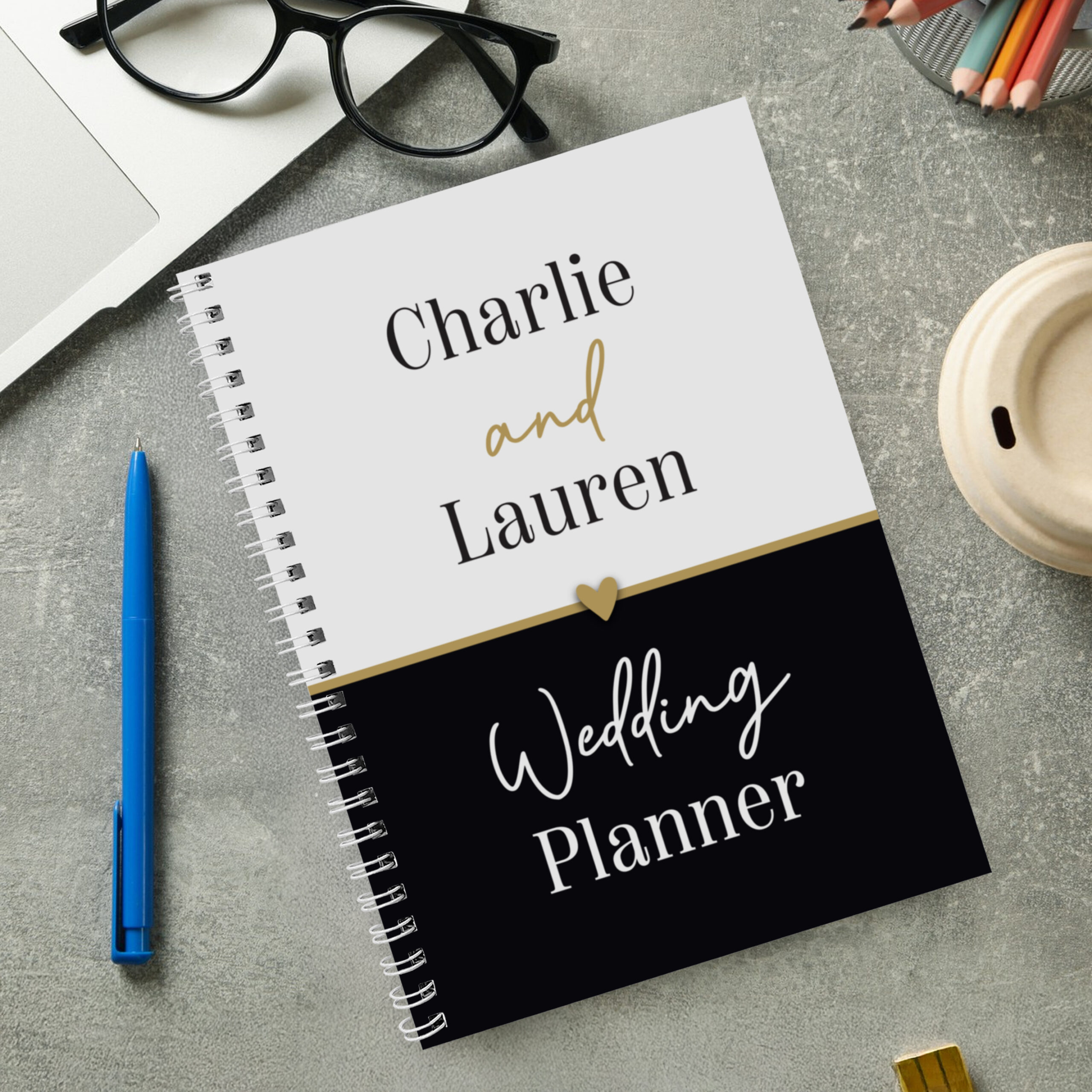 Personalised Black & Gold Inclusive A5 Wedding Planner 2 Personalised Black & Gold Inclusive A5 Wedding Planner