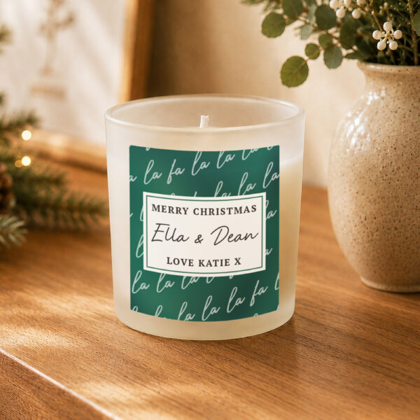 Personalised Fa La La Candle Jar 24 Personalised Fa La La Candle Jar