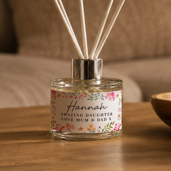 Personalised Bright Floral Reed Diffuser