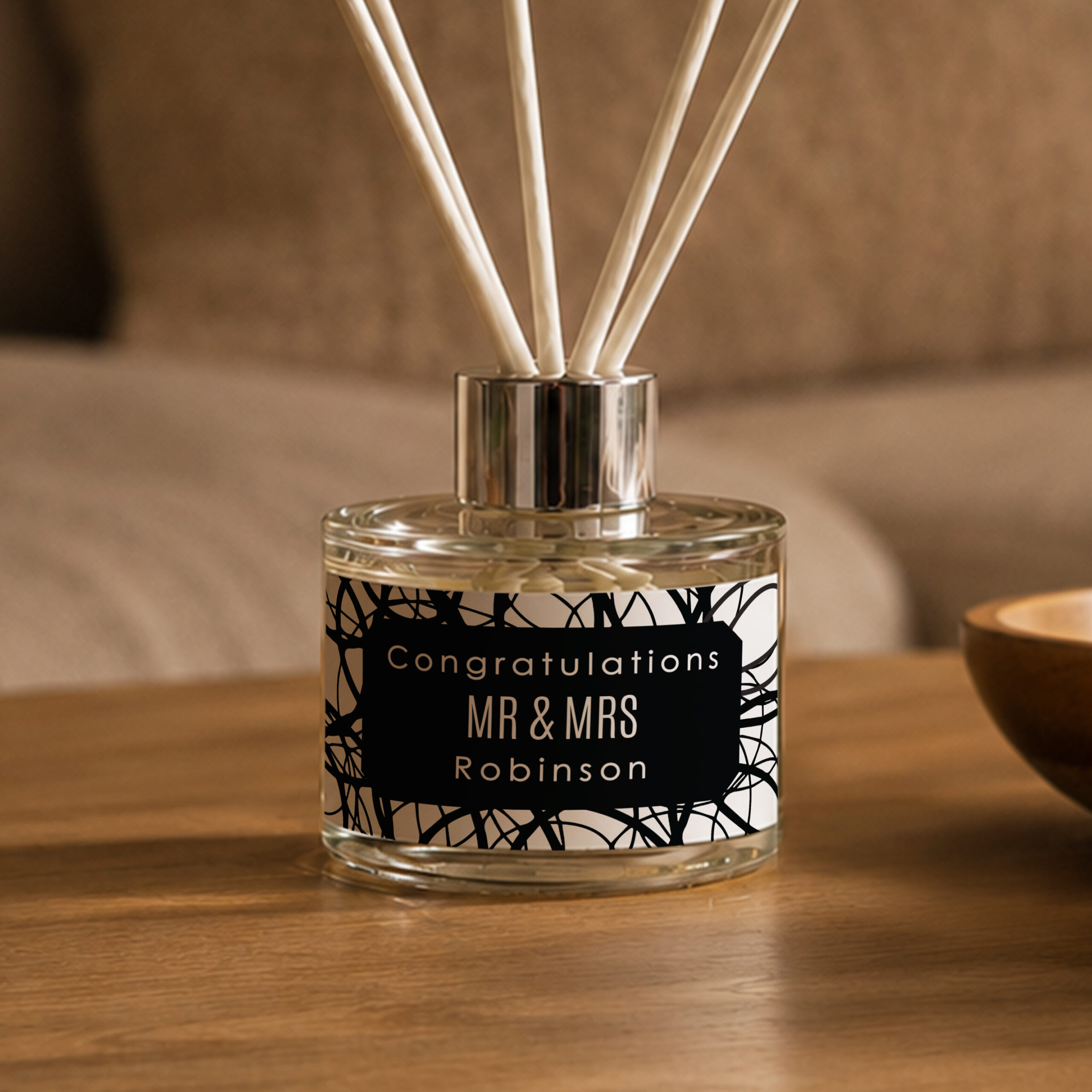 Personalised Scribble Reed Diffuser 3 Personalised Scribble Reed Diffuser