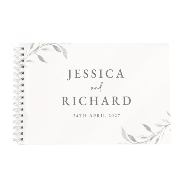 Personalised Botanical Off White Wedding Guest Book