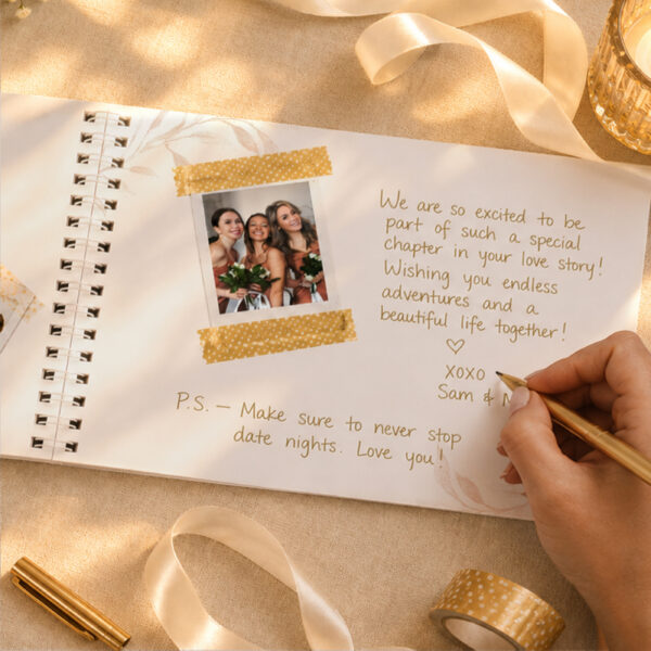 Personalised Botanical Burnt Orange Wedding Guest Book