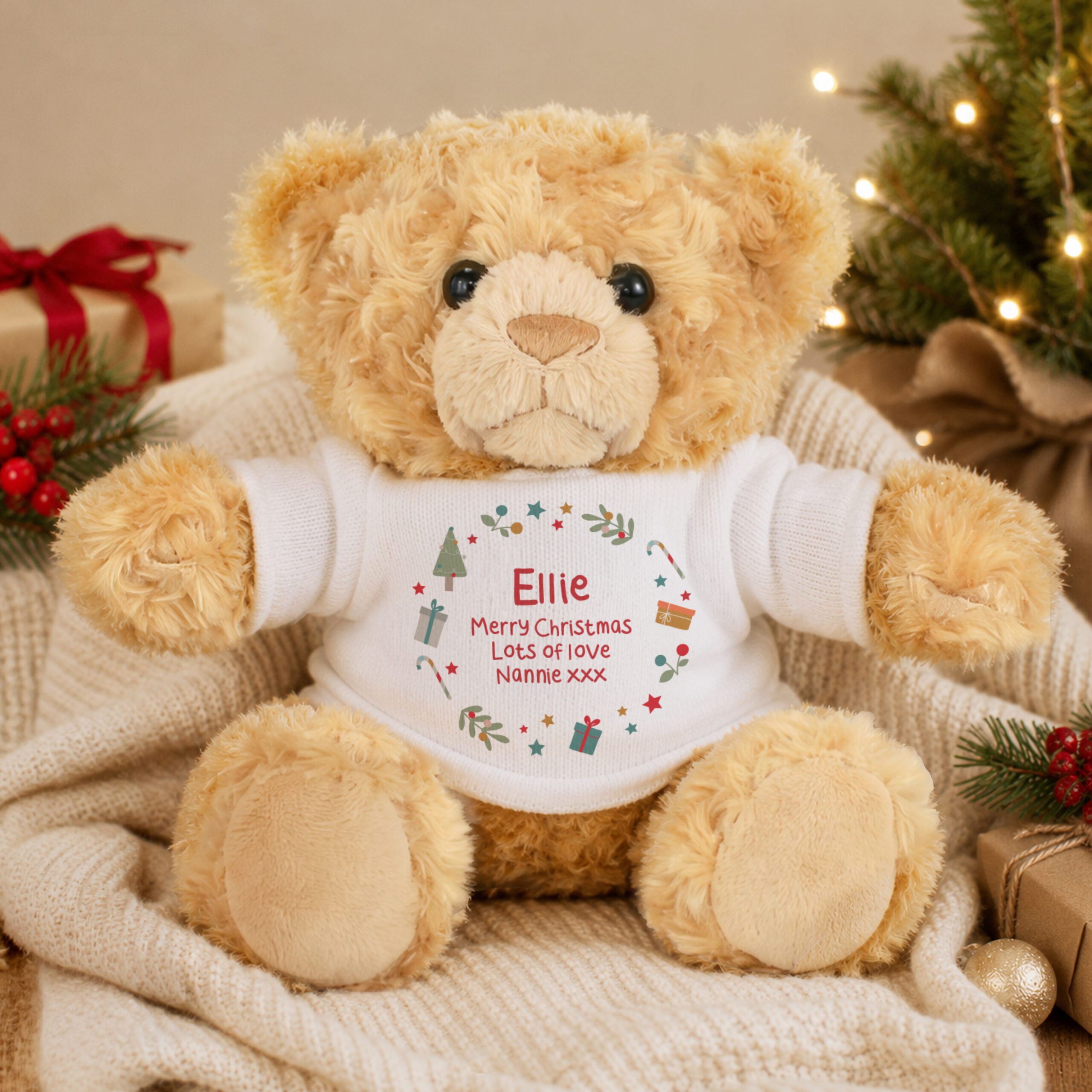 Personalised Christmas Icons Teddy Bear 1 Personalised Christmas Icons Teddy Bear