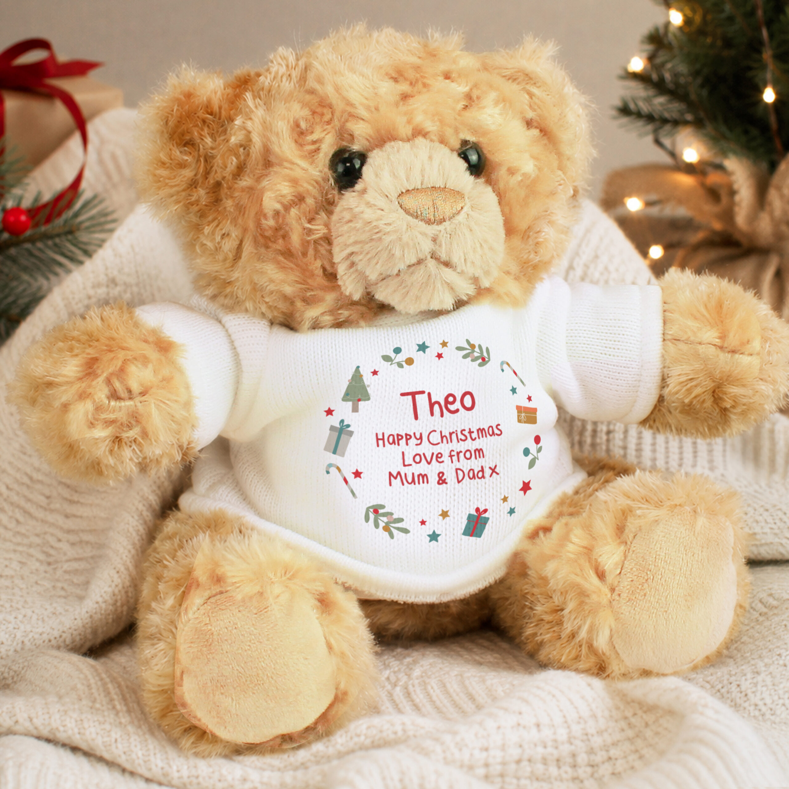 Personalised Christmas Icons Teddy Bear 4 Personalised Christmas Icons Teddy Bear